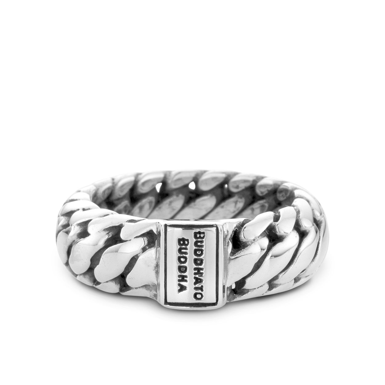 Buddha To Buddha  925 sterling brede massief zilveren fantasie schakelring. Model -542-Ben Small- maat 16