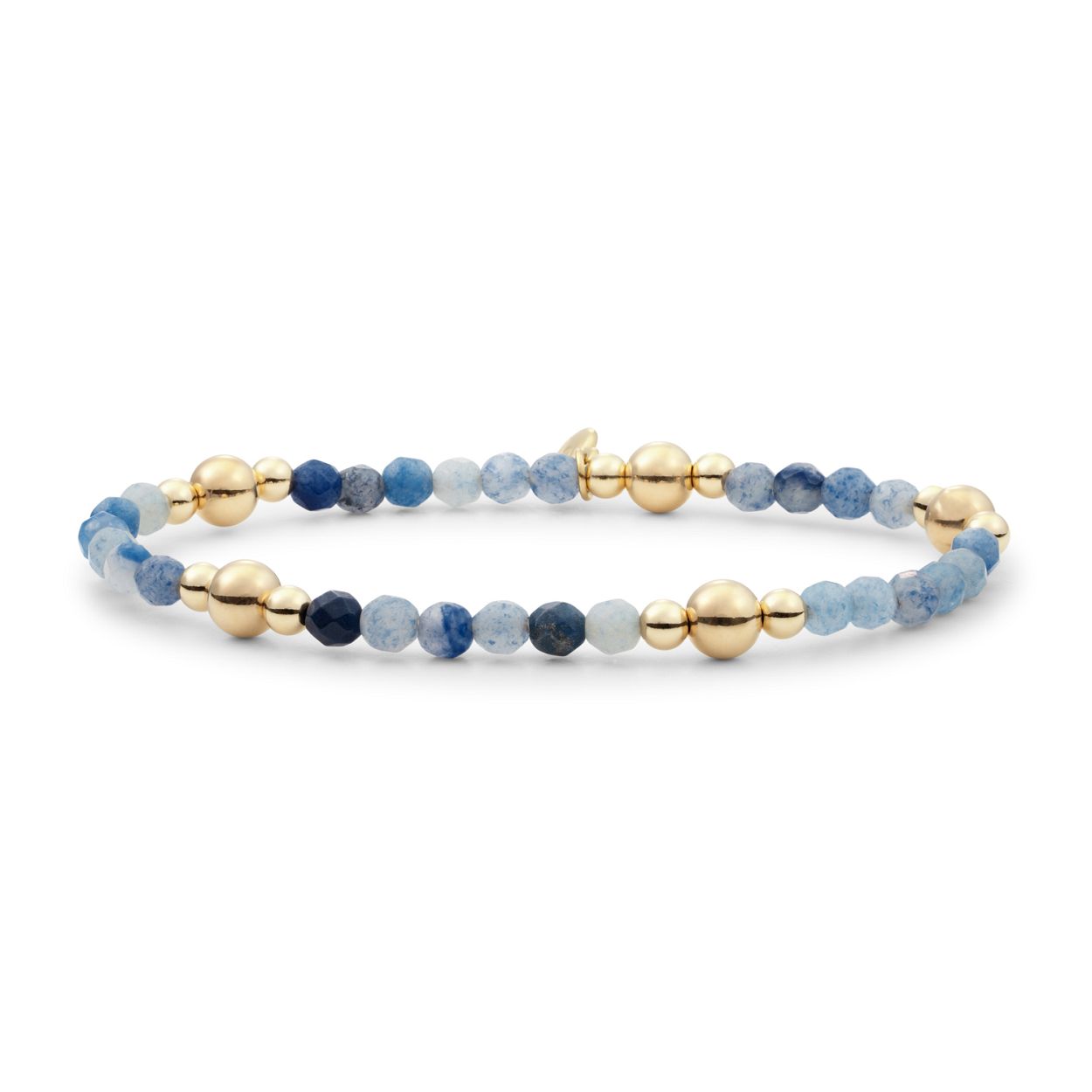 Armband - Blue Aventurine Bold Mix - Goud