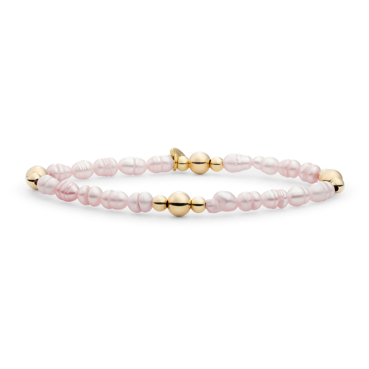 Armband - Lavender Pearl Bold Mix - Goud