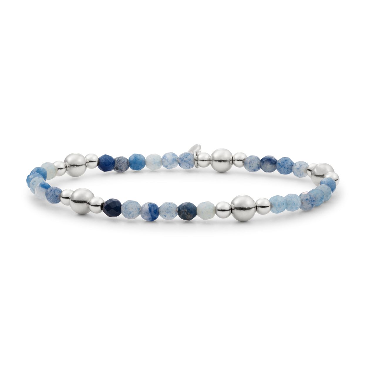 Armband - Blue Aventurine Bold Mix - Zilver