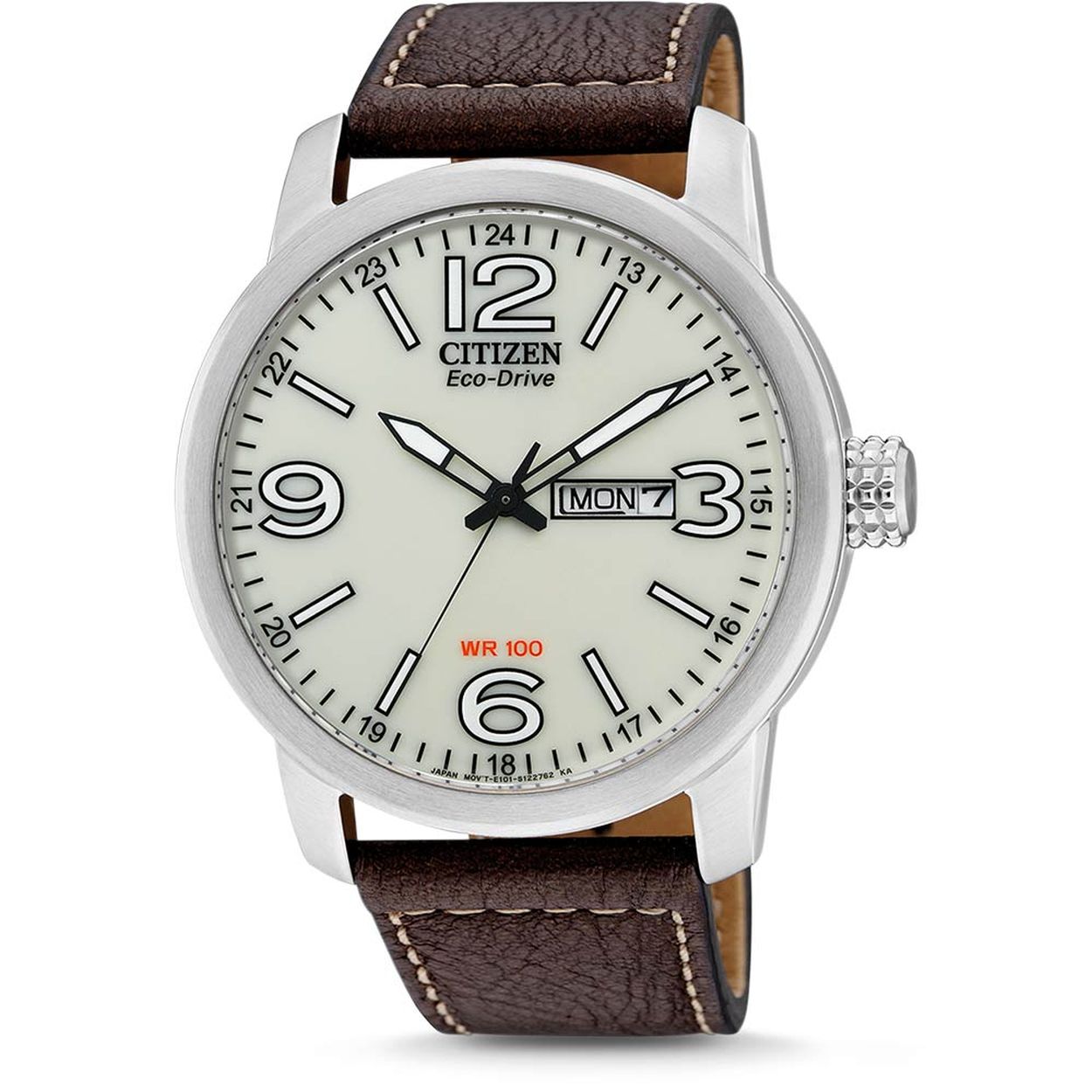 Algemeen
Geslacht: heren
Model: BM8470-03AE

Voordelen
- zonne-energie
- band echt leer bruin (beige kleurig stiksel)
- wijzerplaat wit met zwarte cijfers (arabisch)
- boven gem. waterdicht: zwemmen/duiken
- dagveld
- duidelijke tijdsweergave
- maat kast 42mm (breedte) 11mm (dikte)





