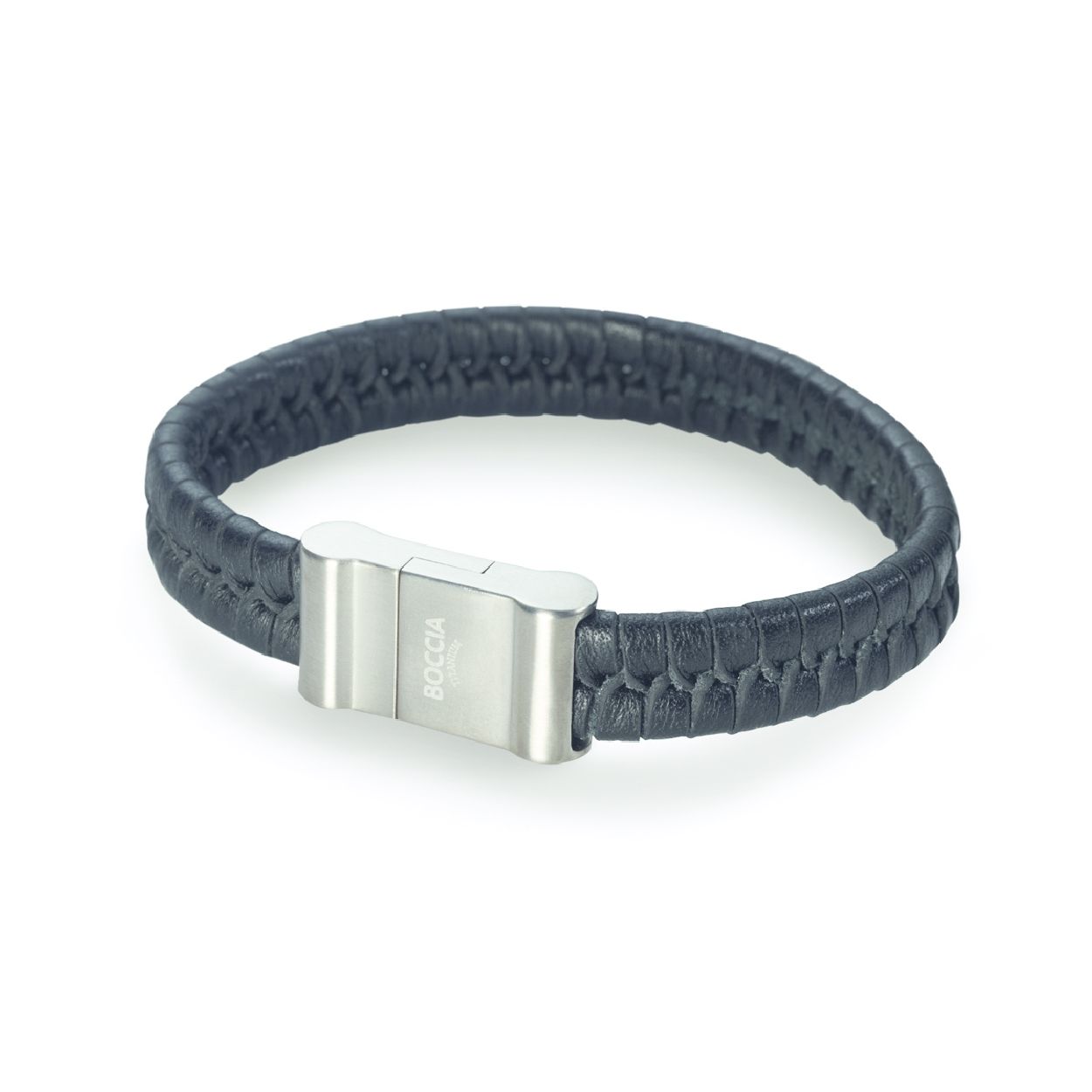 Boccia Titanium 0356-01
Deze stoer gevlochten leren herenarmband van Boccia Titanium heeft een titanium magneetsluiting. De armband is 21cm lang.

