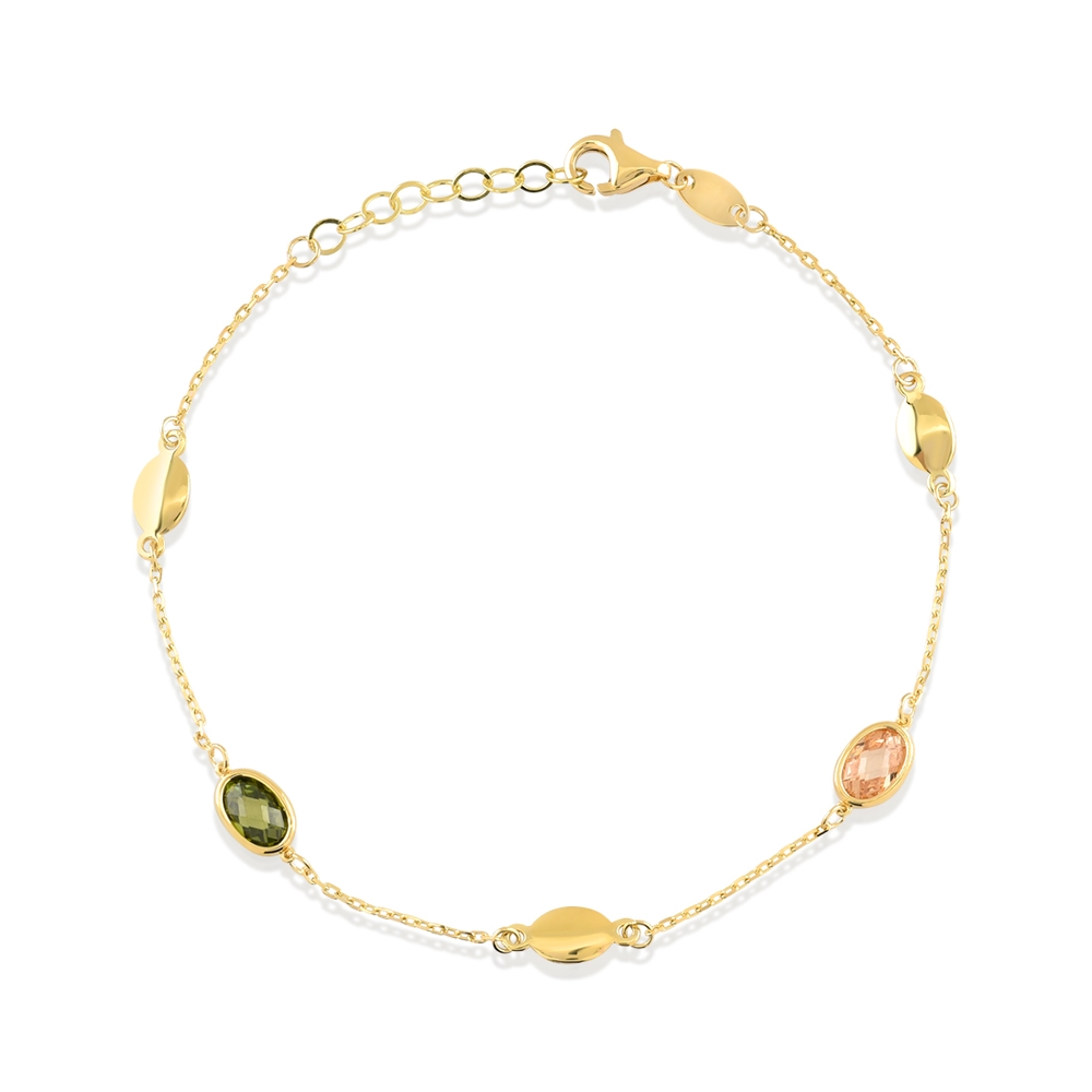 Dit is een armband van het merk Swing Jewels in goud 18 karaat met gekleurde zirconia