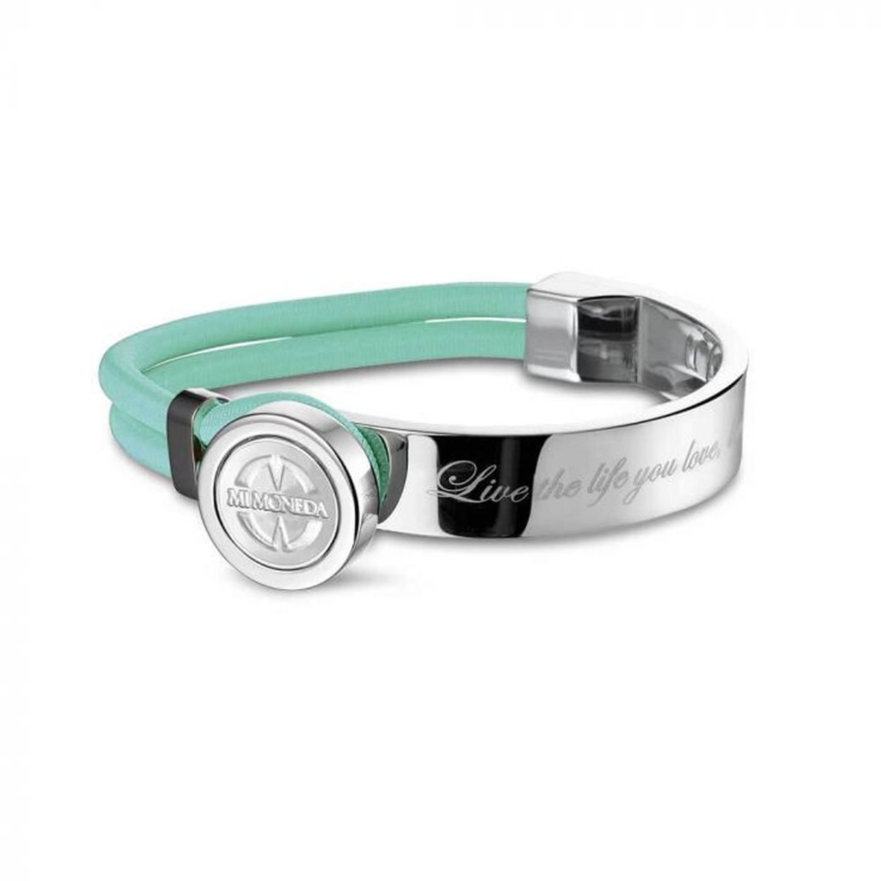 MI MONEDA ARMBAND GEMAAKT VAN EDELSTAAL, MAAT: 19 CM