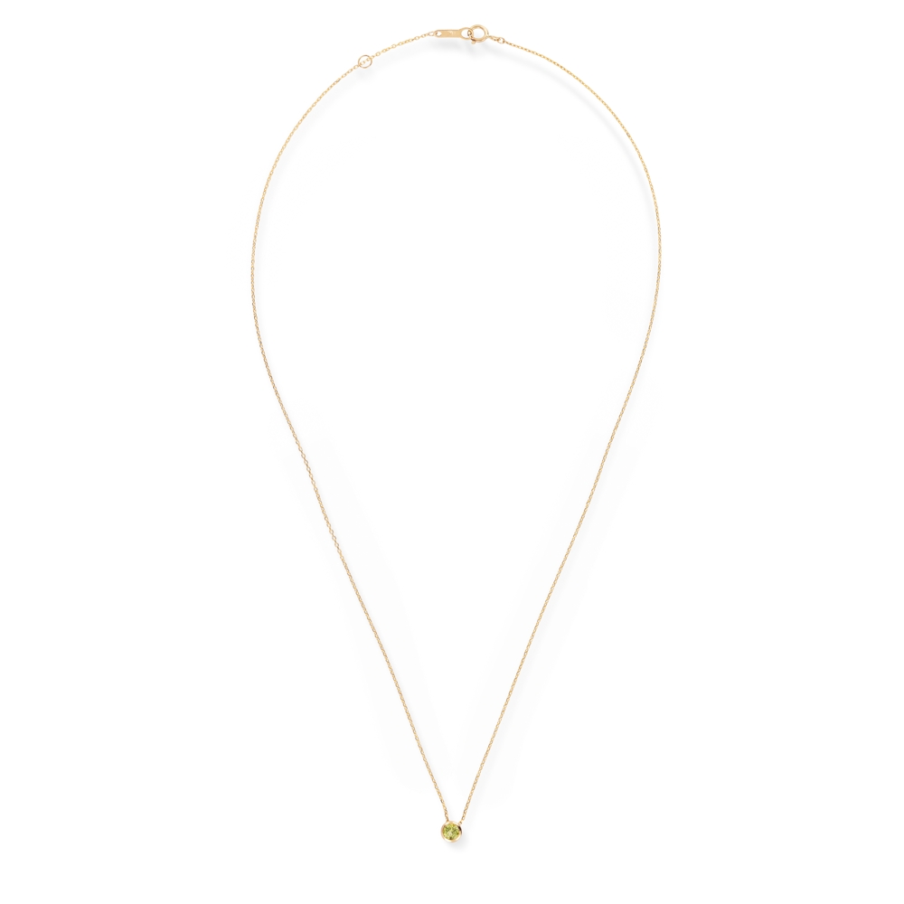 Gouden collier geboortesteen Augustus Peridot