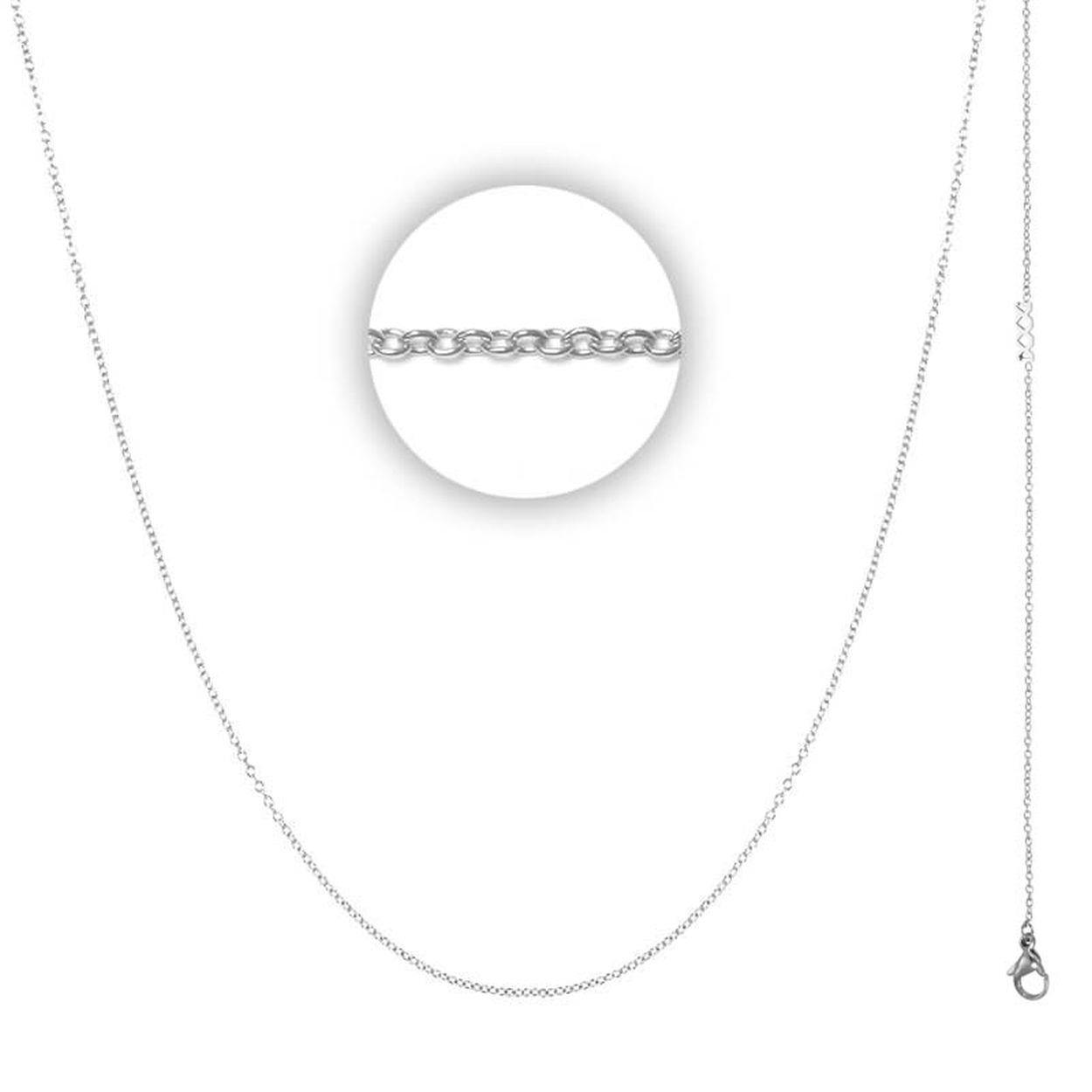 Stalen collier 50 cm met logo.