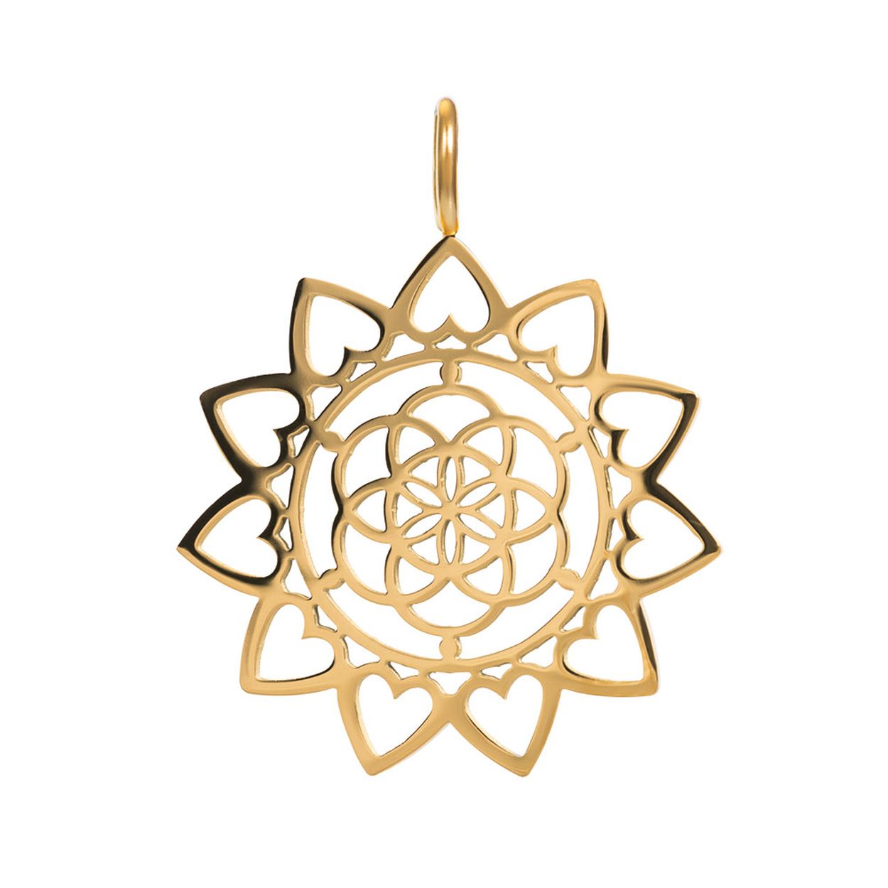 Dit is een goudkleurige hanger uit de collectie  Mandala