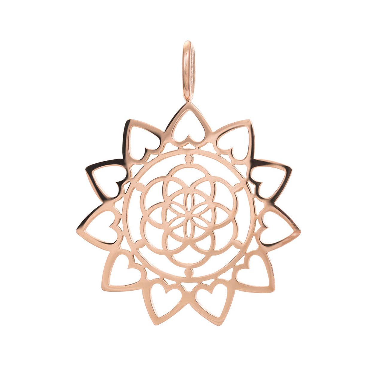 Dit is een rosekleurige hanger uit de collectie  Mandala