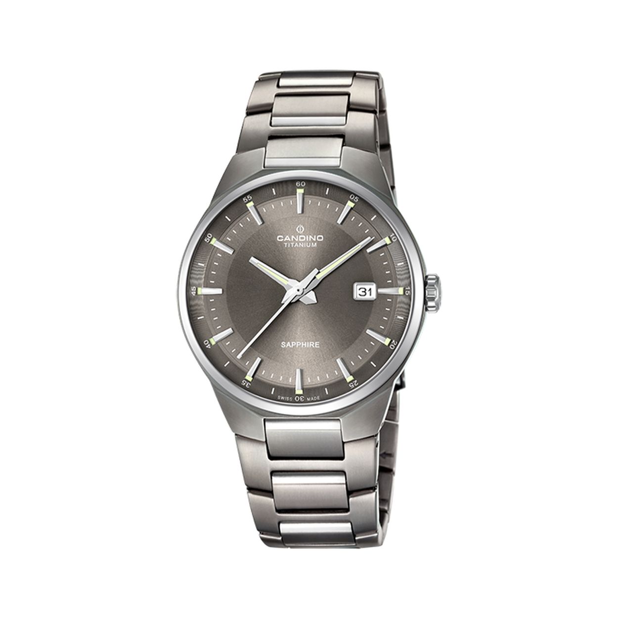 titatium grijs candino met saffierglas