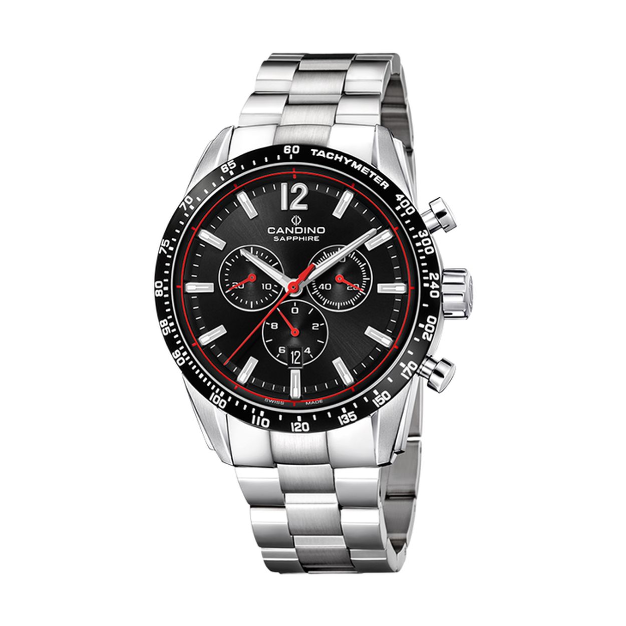 sportieve chrono maar toch een gekleed uurwerk dat ook kan gedragen worden samen met een kostuum Candino C4682/4