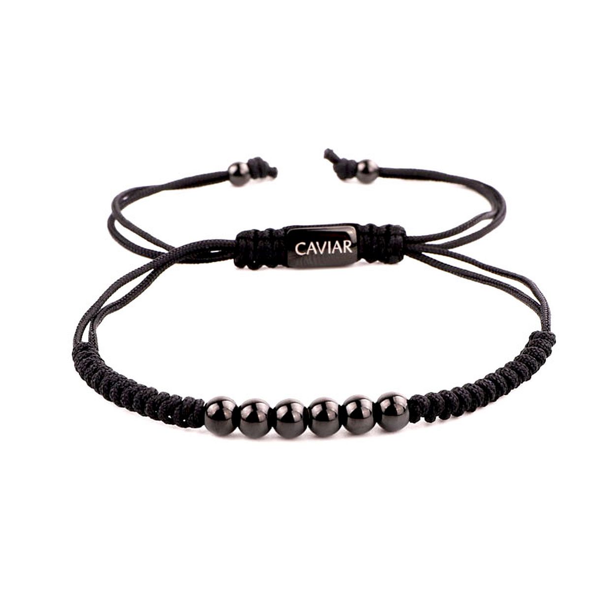 Roestvrij staal, verkleurd niet! 4mm kralen. Verstelbare maat en gemaakt van nylon koord. De armband is verstelbaar van 16-25 cm
