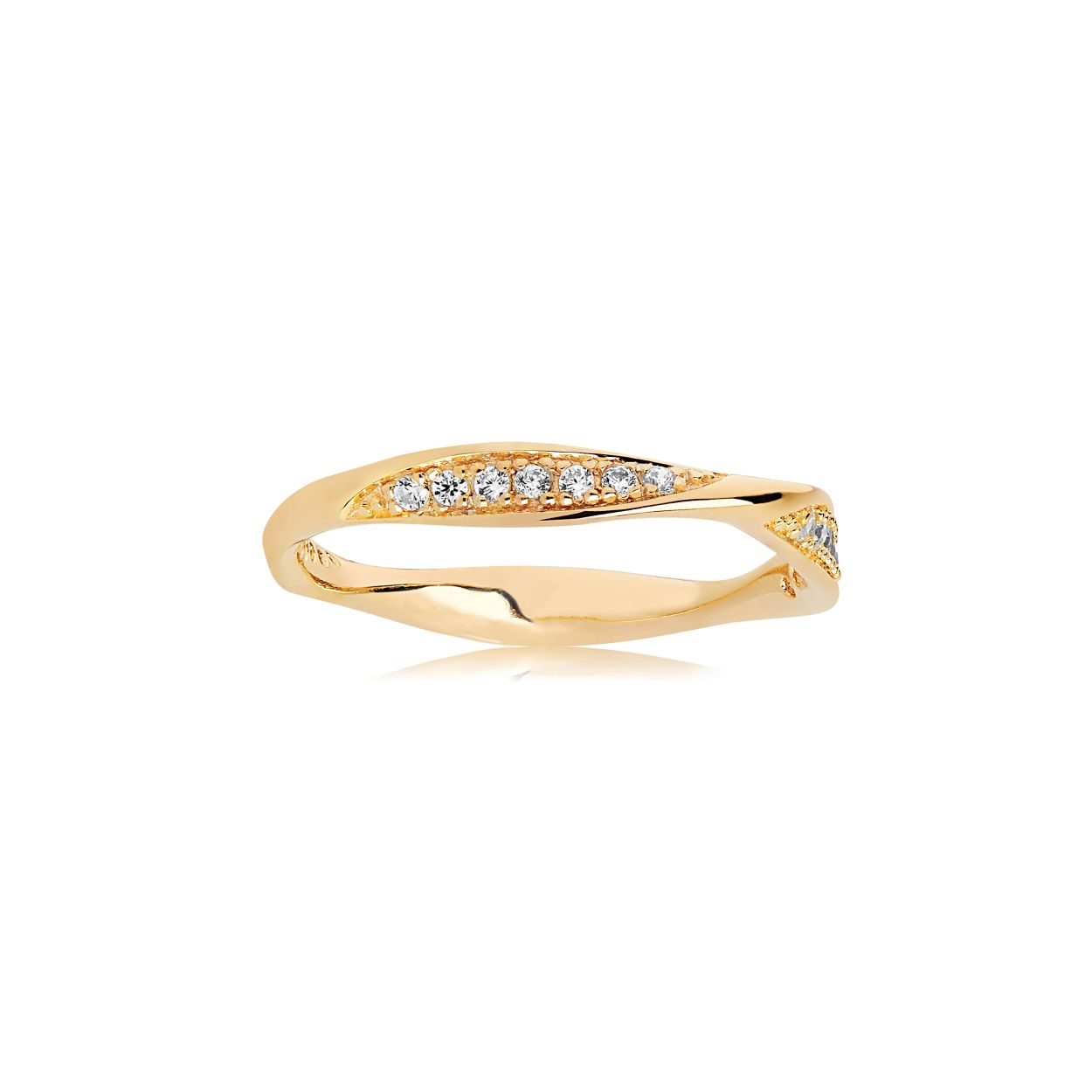 Sif Jakobs
Zilveren ring, verguld, met zirkonium
Gedraaid model
Collectie: CETARA
Maat: 52