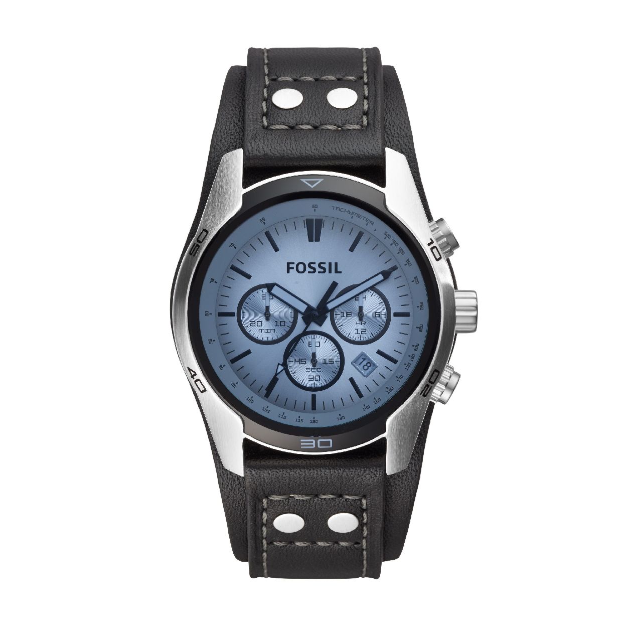 Dit herenhorloge is van het merk Fossil. Het is een chrono horloge met een band gemaakt van leer. De diameter van de kast is 44 mm.
De verdere specificaties van het horloge zijn als volgt:
Bandbreedte (mm): 22
Kastmateriaal: edelstaal
Techniek: quartz