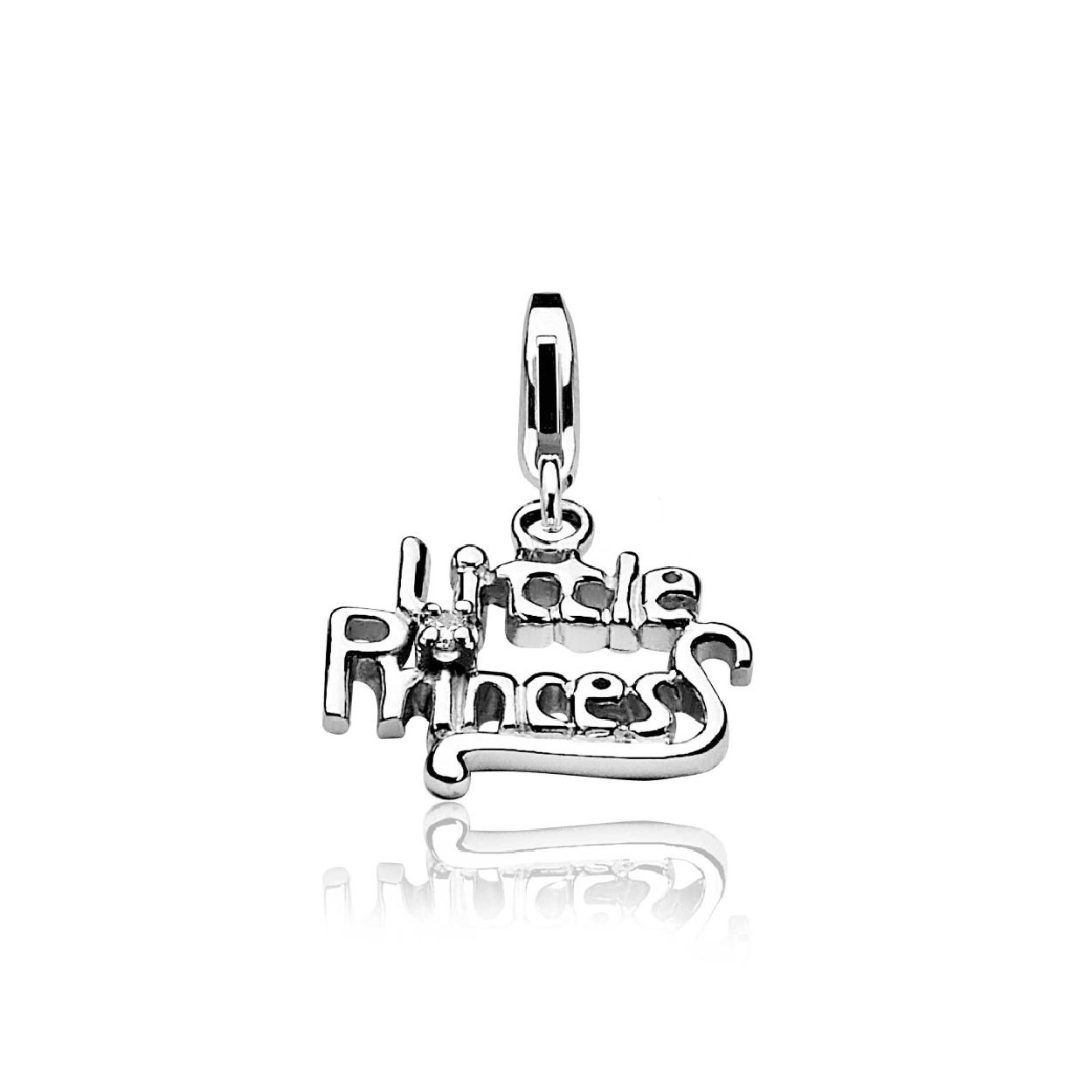 Zinzi zilveren bedel Little Princess wit CHARMS277