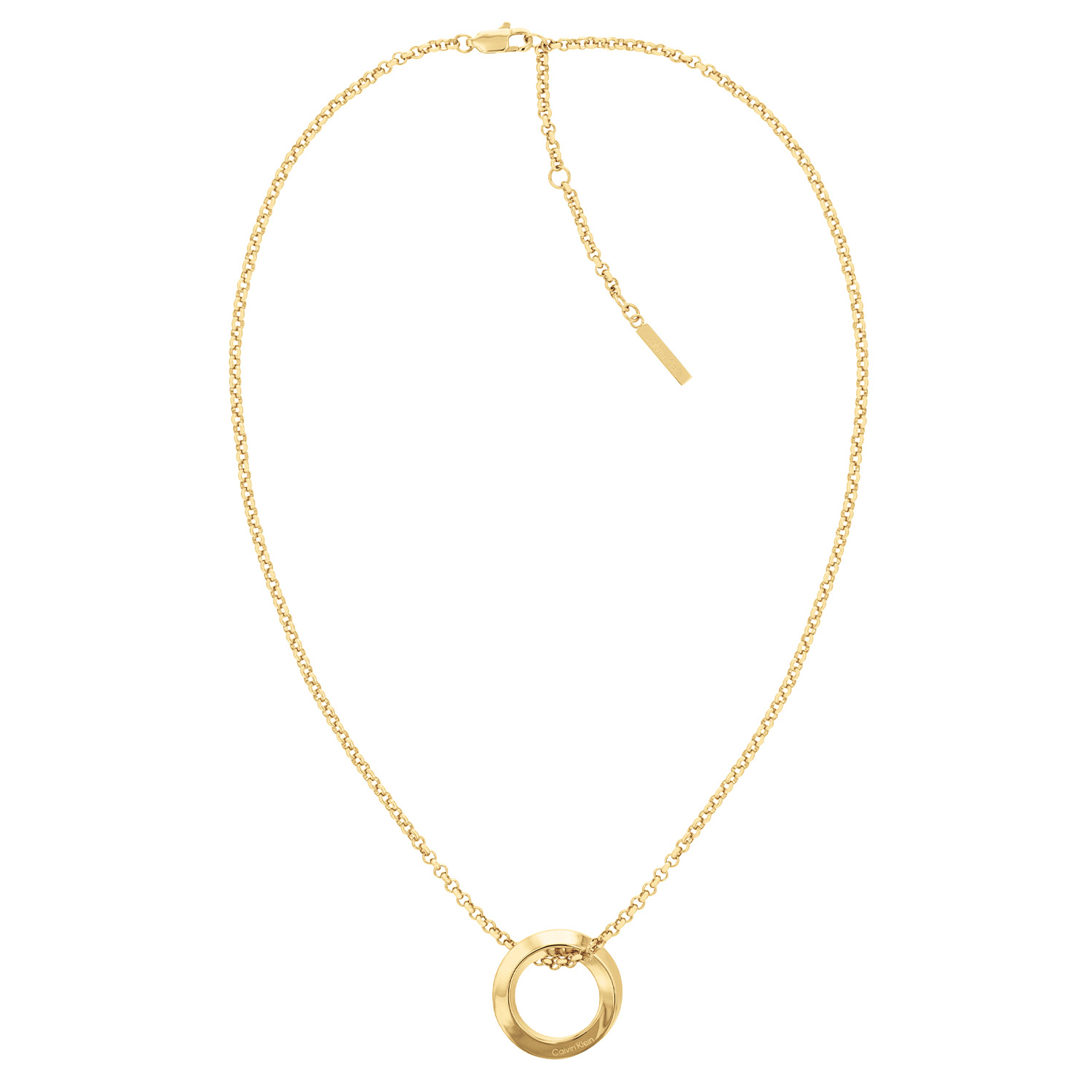 De Calvin Klein collier is een elegante ketting, verguld met een open cirkelontwerp. Gemaakt van roestvrij staal, is het duurzaam en stijlvol. Draag deze ketting als een opvallend accessoire bij zowel formele als informele outfits om je look een verfijnde touch te geven. Perfect voor dagelijkse elegantie.