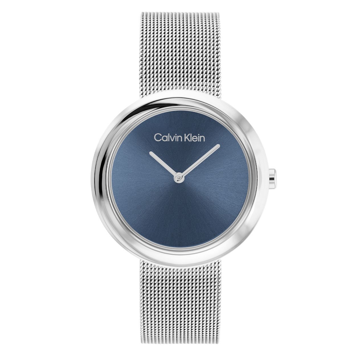 Calvin Klein CK25200014 Dames Staal Horloge 34mm 
Dit Calvin Klein dameshorloge met nr CK25200014 heeft een strak en minimalistisch ontwerp. De stijlvolle ronde gladde stalen kast heeft een blauwe wijzerplaat waarop fijne wijzers en het logo zichtbaar zijn. Direct aan de zilverkleurige kast zit een zilverkleurige fijne milanese band. Het stijlvolle horloge heeft een mineraalglas, een doorsnee van 34mm en is 3 ATM.

OVER CALVIN KLEIN
Calvin Klein is een wereldwijd lifestylemerk dat gewaagde, vooruitstrevende idealen en een verleidelijke, vaak minimalistische, esthetiek nastreeft. Calvin Klein werd groot in de jaren 70 door haar mode- en merkjeans collecties. In de jaren 80 lanceerde Calvin Klein haar spraakmakende ondergoed dat uitdrukkelijk van logo �s voorzien was. Vanwege het grote succes is het merk ook succesvol uitgerold in Accessoires, Parfums, Home, Brillen, Golf, Horloges en Sieraden.
Sinds de oprichting in 1968 door Calvin Klein, heeft het merk haar reputatie opgebouwd als leider in de Amerikaanse mode, dankzij een cleane esthetiek en innovatieve ontwerpen. Calvin Klein wil haar publiek verleiden en inspireren door middel van provocerende beelden en opvallende ontwerpen die prikkelen. 

SPECIFICATIES:
- Mineraalglas
- Zilverkleurige stalen kast
- Blauwe wijzerplaat 
- Zilverkleurige milanese band
- Ronde kastvorm, 34mm
- 3 ATM
