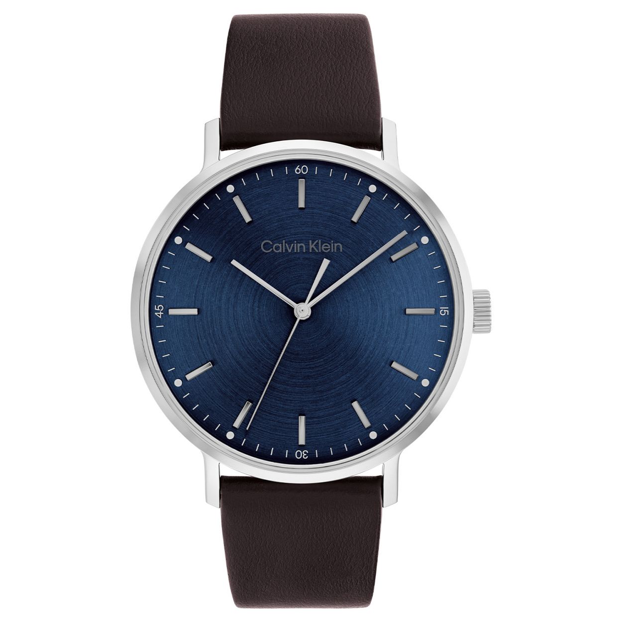Calvin Klein CK25200052 Heren Staal Horloge 42mm 
Dit Calvin Klein heren horloge met nr CK25200052 heeft een strak en minimalistisch ontwerp. De zilverkleurige ronde glimmende stalen kast heeft een blauwe wijzerplaat met fijne uursaanduiding en fijne zilverkleurige wijzers. Aan de stijlvolle kast zit een bruine leren band. Het heren horloge heeft een mineraalglas, een doorsnee van 42mm en is 3 ATM.

OVER CALVIN KLEIN
Calvin Klein is een wereldwijd lifestylemerk dat gewaagde, vooruitstrevende idealen en een verleidelijke, vaak minimalistische, esthetiek nastreeft. Calvin Klein werd groot in de jaren 70 door haar mode- en merkjeans collecties. In de jaren 80 lanceerde Calvin Klein haar spraakmakende ondergoed dat uitdrukkelijk van logo �s voorzien was. Vanwege het grote succes is het merk ook succesvol uitgerold in Accessoires, Parfums, Home, Brillen, Golf, Horloges en Sieraden.
Sinds de oprichting in 1968 door Calvin Klein, heeft het merk haar reputatie opgebouwd als leider in de Amerikaanse mode, dankzij een cleane esthetiek en innovatieve ontwerpen. Calvin Klein wil haar publiek verleiden en inspireren door middel van provocerende beelden en opvallende ontwerpen die prikkelen.  

SPECIFICATIES:
- Mineraalglas
- Zilverkleurige stalen kast
- Blauwe wijzerplaat 
- Bruine leren band
- Ronde kastvorm, �42mm
- 3 ATM
