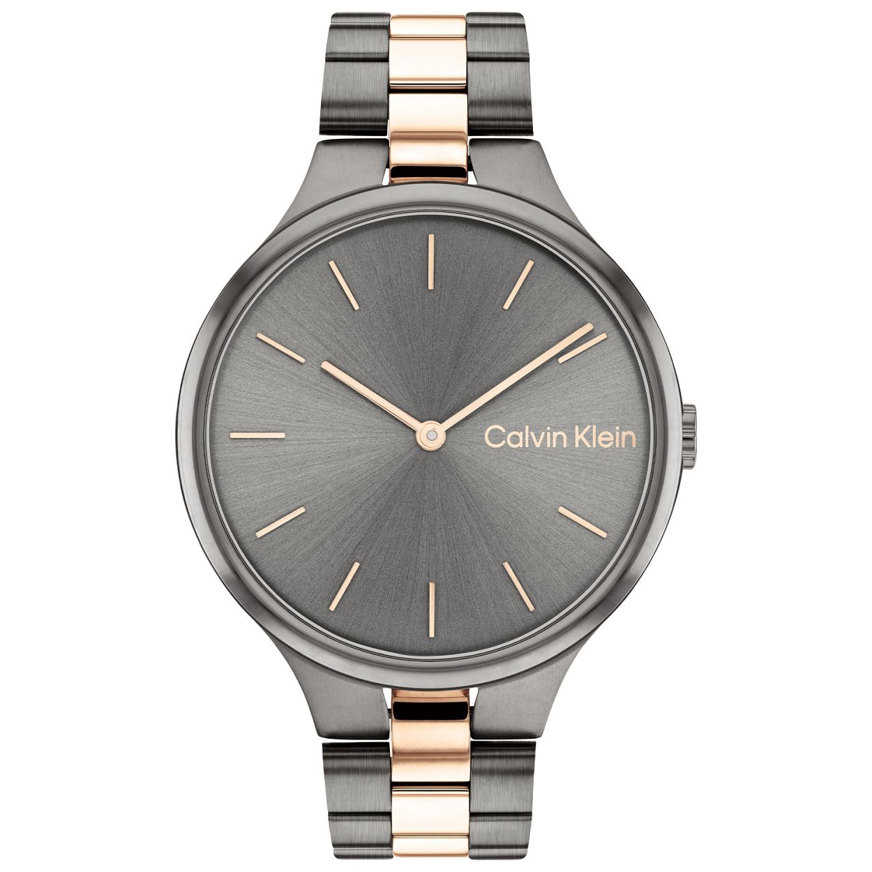 Calvin Klein CK25200127 Dames Staal Horloge 38mm 
Dit Calvin Klein dameshorloge met nr CK25200127 heeft een strak en minimalistisch ontwerp. De stijlvolle ronde gladde stalen kast heeft een grijze wijzerplaat met sunray uurs aanduiding, de merknaam, en hele fijne wijzers. Direct aan de grijze kast zit een schakel band in de kleuren grijs en zacht ros�kleurig. Het strakke horloge heeft een mineraalglas, een doorsnee van 38mm en is 3 ATM.

OVER CALVIN KLEIN
Calvin Klein is een wereldwijd lifestylemerk dat gewaagde, vooruitstrevende idealen en een verleidelijke, vaak minimalistische, esthetiek nastreeft. Calvin Klein werd groot in de jaren 70 door haar mode- en merkjeans collecties. In de jaren 80 lanceerde Calvin Klein haar spraakmakende ondergoed dat uitdrukkelijk van logo �s voorzien was. Vanwege het grote succes is het merk ook succesvol uitgerold in Accessoires, Parfums, Home, Brillen, Golf, Horloges en Sieraden.
Sinds de oprichting in 1968 door Calvin Klein, heeft het merk haar reputatie opgebouwd als leider in de Amerikaanse mode, dankzij een cleane esthetiek en innovatieve ontwerpen. Calvin Klein wil haar publiek verleiden en inspireren door middel van provocerende beelden en opvallende ontwerpen die prikkelen. 

SPECIFICATIES:
- Mineraalglas
- Grijze stalen kast
- Grijze wijzerplaat 
- Grijze schakel band
- Ronde kastvorm, 38mm
- 3 ATM
