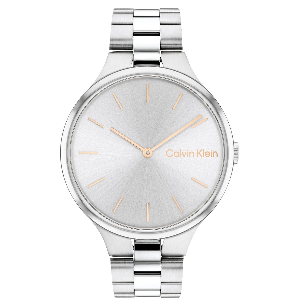 Calvin Klein CK25200128 Dames Staal Horloge 38mm 
Dit Calvin Klein dameshorloge met nr CK25200128 heeft een strak en minimalistisch ontwerp. De stijlvolle ronde gladde stalen kast heeft een zilverkleurige wijzerplaat met sunray uurs aanduiding, de merknaam, en hele fijne wijzers. Direct aan de zilverkleurige kast zit een zilverkleurige schakel band. Het strakke horloge heeft een mineraalglas, een doorsnee van 38mm en is 3 ATM.

OVER CALVIN KLEIN
Calvin Klein is een wereldwijd lifestylemerk dat gewaagde, vooruitstrevende idealen en een verleidelijke, vaak minimalistische, esthetiek nastreeft. Calvin Klein werd groot in de jaren 70 door haar mode- en merkjeans collecties. In de jaren 80 lanceerde Calvin Klein haar spraakmakende ondergoed dat uitdrukkelijk van logo �s voorzien was. Vanwege het grote succes is het merk ook succesvol uitgerold in Accessoires, Parfums, Home, Brillen, Golf, Horloges en Sieraden.
Sinds de oprichting in 1968 door Calvin Klein, heeft het merk haar reputatie opgebouwd als leider in de Amerikaanse mode, dankzij een cleane esthetiek en innovatieve ontwerpen. Calvin Klein wil haar publiek verleiden en inspireren door middel van provocerende beelden en opvallende ontwerpen die prikkelen. 

SPECIFICATIES:
- Mineraalglas
- Zilverkleurige stalen kast
- Zilverkleurige wijzerplaat 
- Zilverkleurige schakel band
- Ronde kastvorm, 38mm
- 3 ATM
