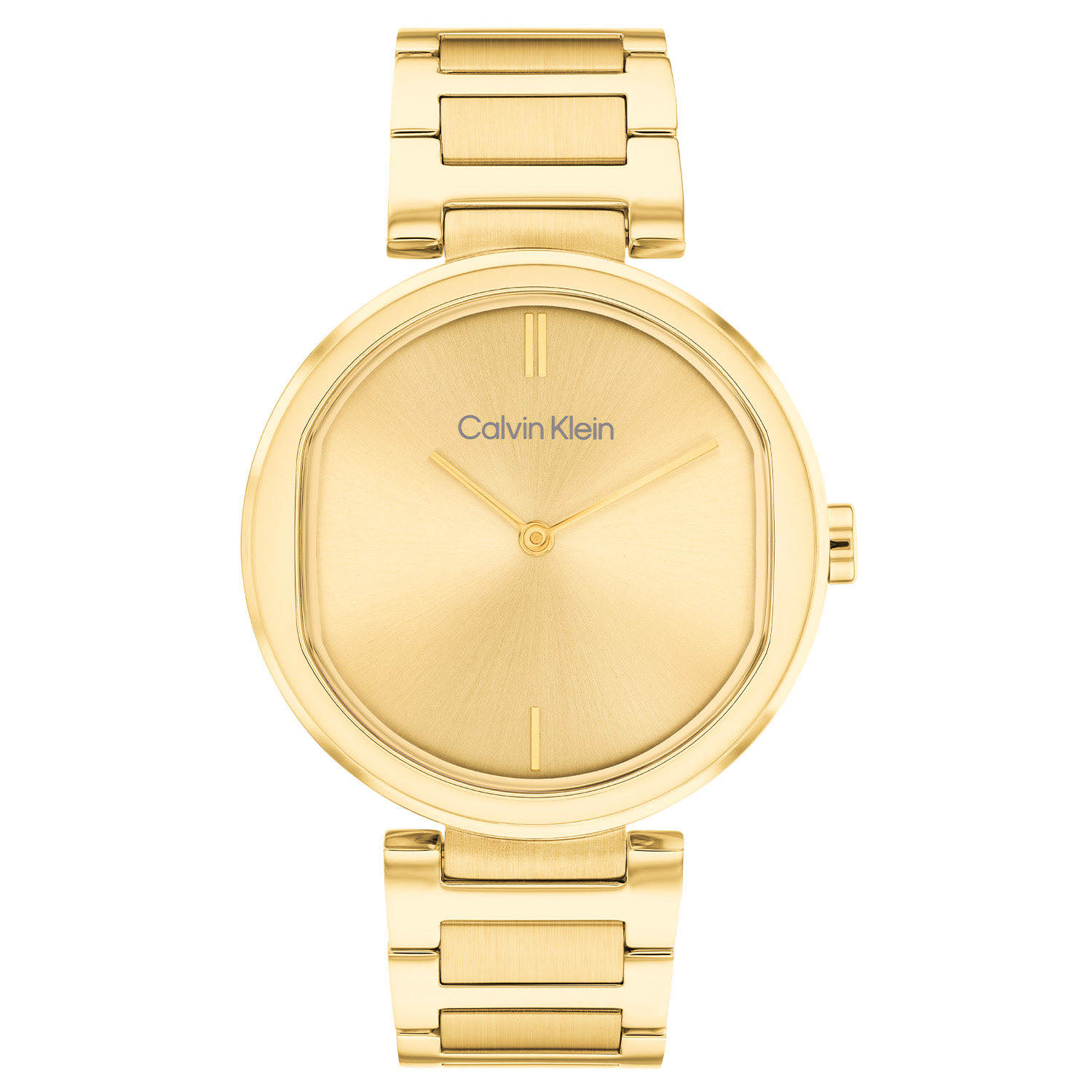 Calvin Klein CK25200252 Dames Staal Horloge 36mm 
Dit Calvin Klein dameshorloge met nr CK25200252 is een chique en minimalistisch ontwerp. De stijlvolle ronde gladde stalen kast heeft een speciale vorm goudkleurige sunray wijzerplaat met een gladde bezel. Op de wijzerplaat is alleen de merknaam gedrukt en de tijd wordt aangegeven met hele fijne wijzers. Aan de goudkleurige kast zit een goudkleurige schakel band. Het sierlijke horloge heeft een mineraalglas, een doorsnee van 36mm en is 3 ATM.

OVER CALVIN KLEIN
Calvin Klein is een wereldwijd lifestylemerk dat gewaagde, vooruitstrevende idealen en een verleidelijke, vaak minimalistische, esthetiek nastreeft. Calvin Klein werd groot in de jaren 70 door haar mode- en merkjeans collecties. In de jaren 80 lanceerde Calvin Klein haar spraakmakende ondergoed dat uitdrukkelijk van logo ’s voorzien was. Vanwege het grote succes is het merk ook succesvol uitgerold in Accessoires, Parfums, Home, Brillen, Golf, Horloges en Sieraden.
Sinds de oprichting in 1968 door Calvin Klein, heeft het merk haar reputatie opgebouwd als leider in de Amerikaanse mode, dankzij een cleane esthetiek en innovatieve ontwerpen. Calvin Klein wil haar publiek verleiden en inspireren door middel van provocerende beelden en opvallende ontwerpen die prikkelen. 

SPECIFICATIES:
- Mineraalglas
- Goudkleurige stalen kast
- Goudkleurige wijzerplaat 
- Goudkleurige schakel band
- Ronde kastvorm, Ø 36mm
- 3 ATM