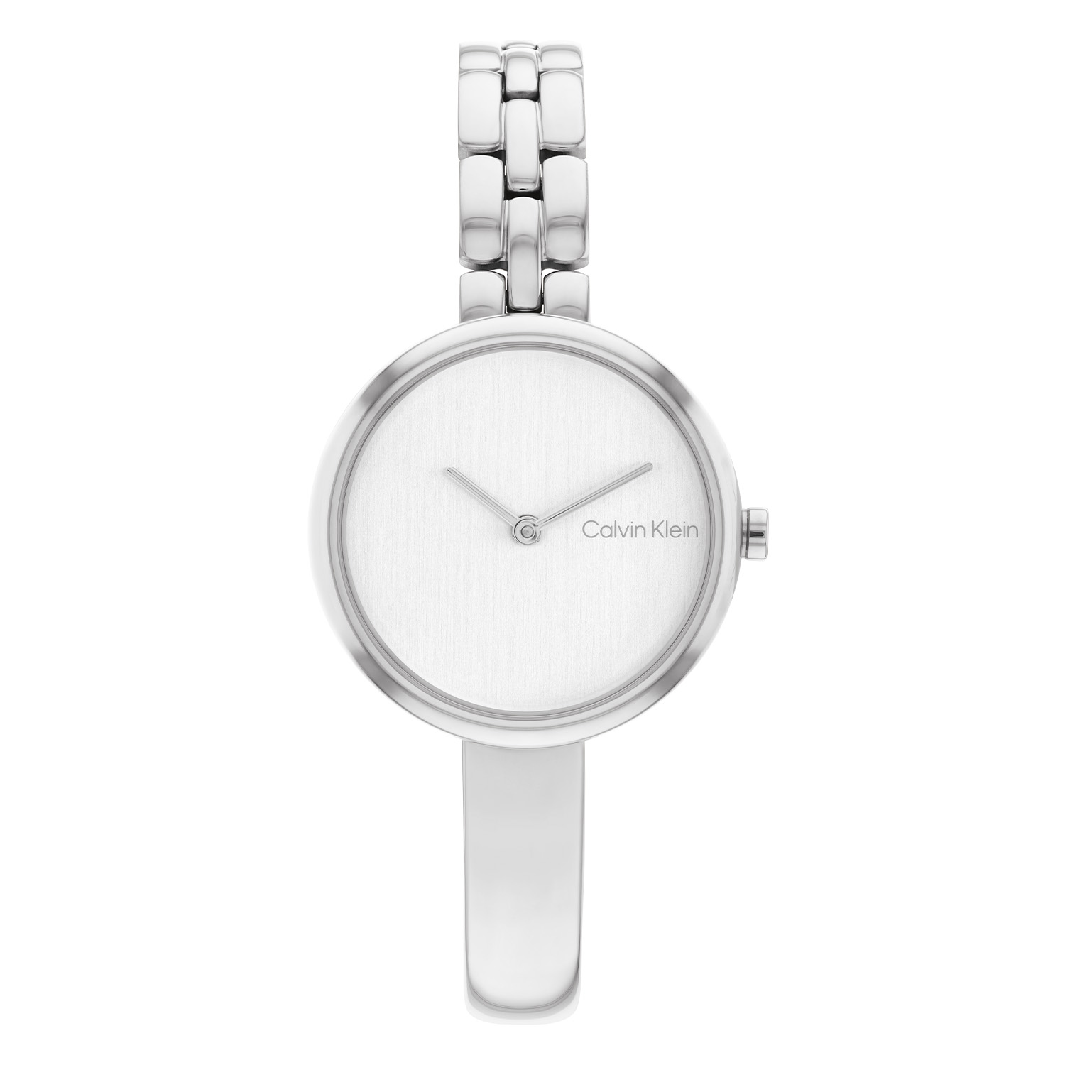 Calvin Klein CK25200278 Dames Staal Horloge 28mm 
Dit Calvin Klein dameshorloge met nr CK25200278 is een chique ontwerp. De ronde zilverkleurige stalen kast heeft een gladde zilverkleurige bezel. Op de zilverwitte brushed wijzerplaat is de merknaam gedrukt en de tijd wordt aangegeven met hele fijne wijzers. Aan de stalen kast zit een zilverkleurige half bangle, half geschakelde band. Het sierlijke horloge heeft een mineraalglas, een doorsnee van 28mm en is 3 ATM.

OVER CALVIN KLEIN
Calvin Klein is een wereldwijd lifestylemerk dat gewaagde, vooruitstrevende idealen en een verleidelijke, vaak minimalistische, esthetiek nastreeft. Calvin Klein werd groot in de jaren 70 door haar mode- en merkjeans collecties. In de jaren 80 lanceerde Calvin Klein haar spraakmakende ondergoed dat uitdrukkelijk van logo ’s voorzien was. Vanwege het grote succes is het merk ook succesvol uitgerold in Accessoires, Parfums, Home, Brillen, Golf, Horloges en Sieraden.
Sinds de oprichting in 1968 door Calvin Klein, heeft het merk haar reputatie opgebouwd als leider in de Amerikaanse mode, dankzij een cleane esthetiek en innovatieve ontwerpen. Calvin Klein wil haar publiek verleiden en inspireren door middel van provocerende beelden en opvallende ontwerpen die prikkelen. 

SPECIFICATIES:
- Mineraalglas
- Zilverkleurige kast
- Zilverwitte wijzerplaat 
- Zilverkleurige bangle/schakelband
- Ronde kastvorm, Ø 28mm
- 3 ATM