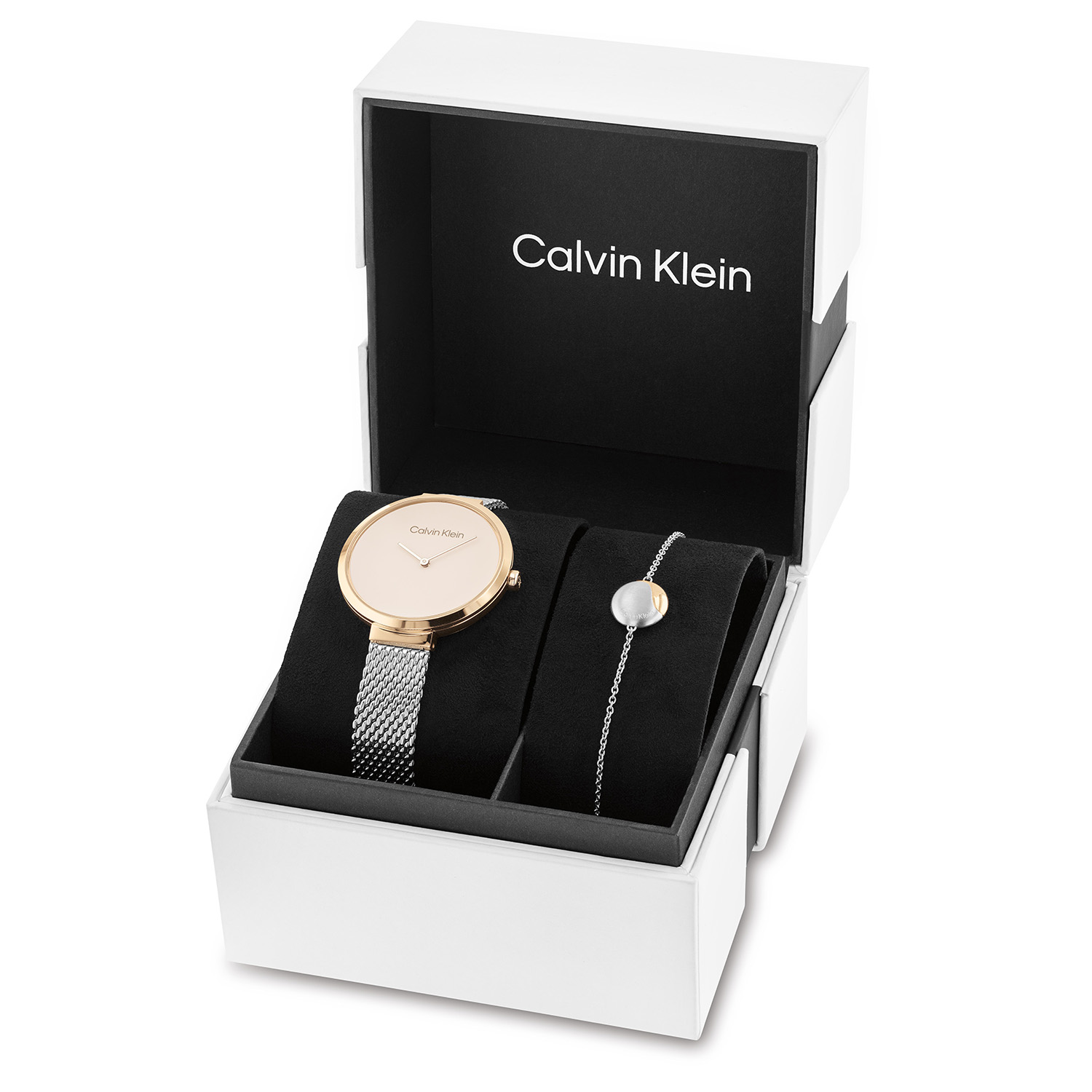Calvin Klein CK35700005 Dames Giftset Staal Horloge en Armband
Deze Calvin Klein giftset met nr: CK35700005 is fijn om te krijgen maar ook om cadeau te geven. In de giftset zit een staal fijn dameshorloge met een roze wijzerplaat en een fijne zilverkleurige milanese band en een staal zilverkleurig fantasie armbandje met een verschuifbare sluiting. Het horloge heeft een mineraalglas, een doorsnee van 35mm en is 3 ATM.


SPECIFICATIES:
- Mineraalglas
- Zilverkleurige stalen kast
- Roze wijzerplaat 
- Zilverkleurige milanese band
- Ronde kastvorm,  36mm
- 3 ATM
- Zilverkleurige stalen armband
