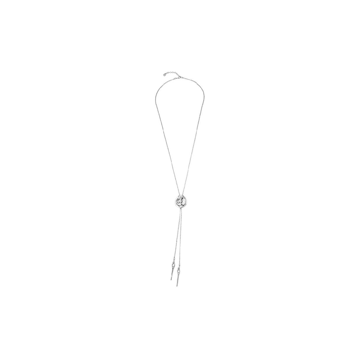 Deze collier is van het merk UNO de 50. Het is een damessieraad gemaakt van metaal. De collier is grijs van kleur. De maat van het sieraad is 49.5.