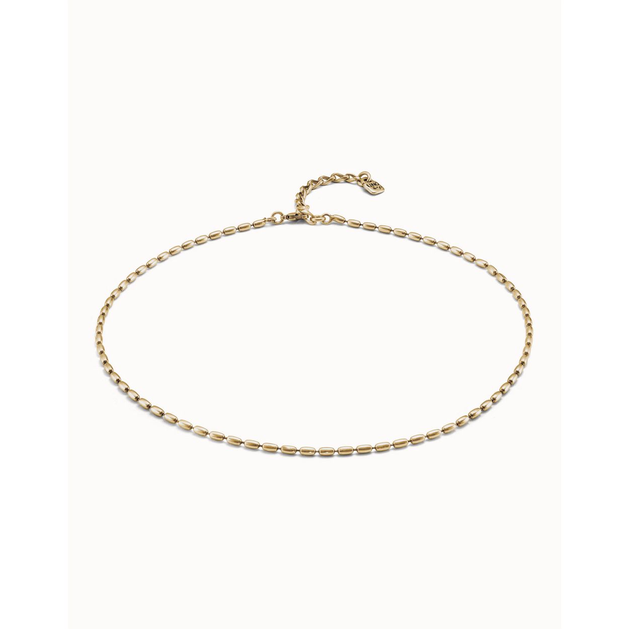 Dit is een collier van het merk Unode50. Het materiaal is verguld.