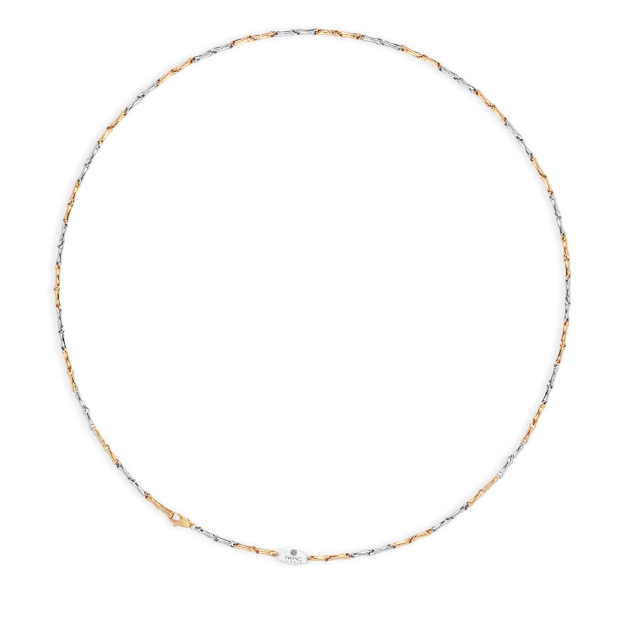 Dit is een collier van het merk Swing Jewels. De kleur van het sieraad is wit en geelgoud.