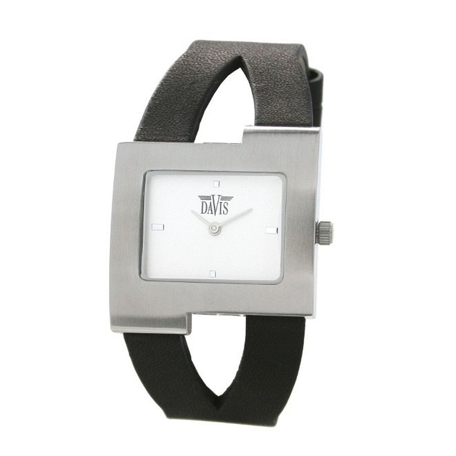Faith Watch Black/White dameshorloge van het merk Davis. Bijzonder horloge met rechthoekige kast. Dit horloge is zeer vrouwelijk en heeft een puur ontwerp.