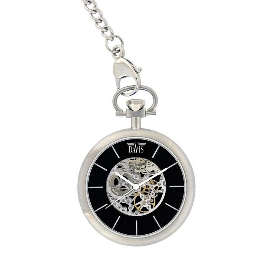 Pocket Watch Mechanical Black - van het merk Davis. Een origineel zakhorloge met een zowel zwart als zilveren kleur. Het horloge is bijzonder geschikt voor de ware gentlemen. De horloges van Davis zijn uniek, origineel en een must-have.