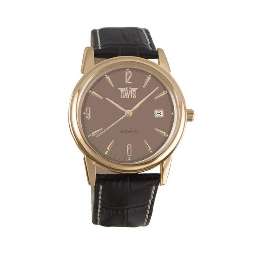 Taylor Watch Rose Taupe - van Davis. Horloge met verschillende donkere kleuren: zwart, bruin en rosé. Davis toont met dit uurwerk zijn vakmanschap, vermogen en ervaring op het gebied van luxe horloges.
