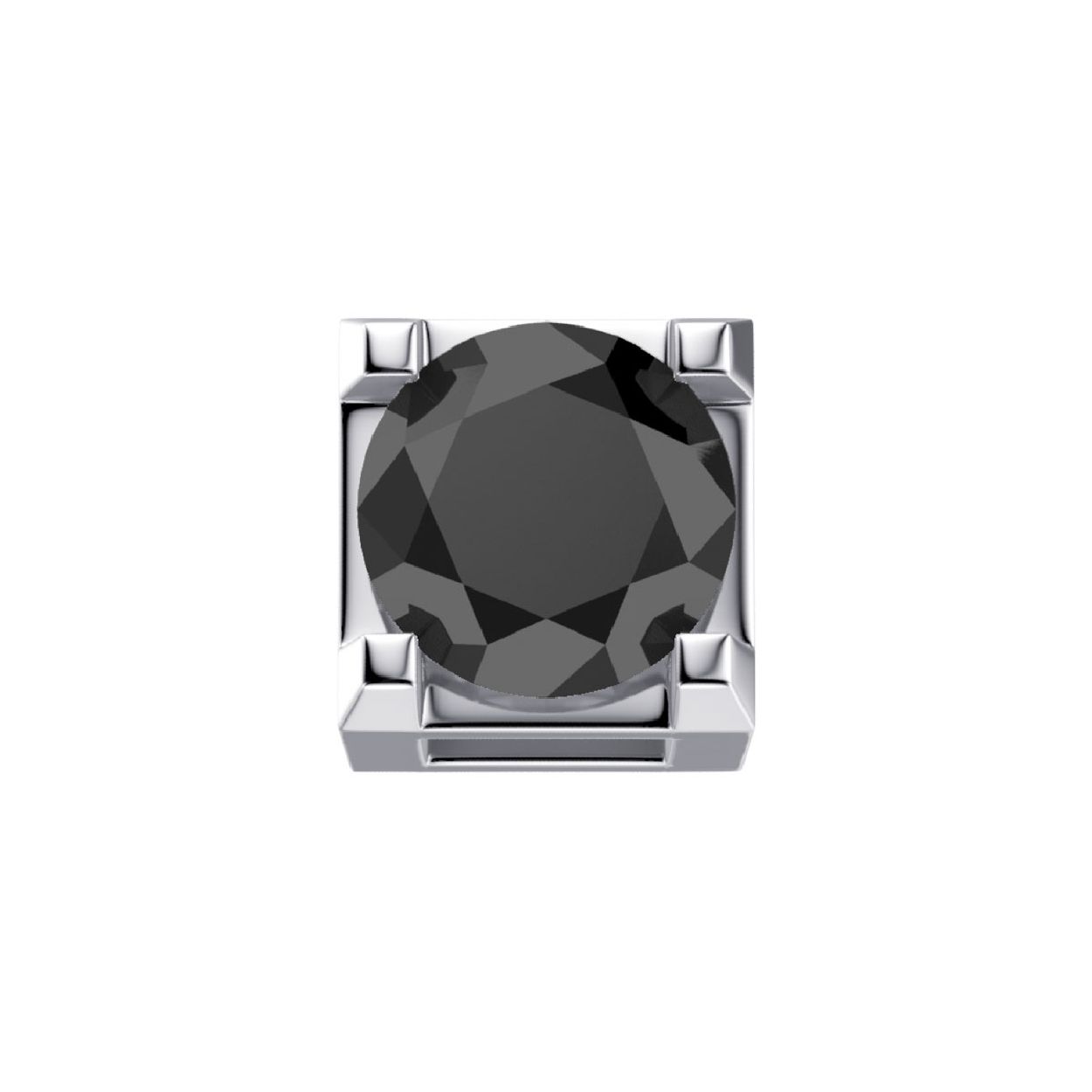 Dit is een bedel gemaakt van witgoud. Het sieraad is van het merk DonnaOro en is gemaakt voor dames.  De bedel bevat een diamant. Deze is zwart van kleur.