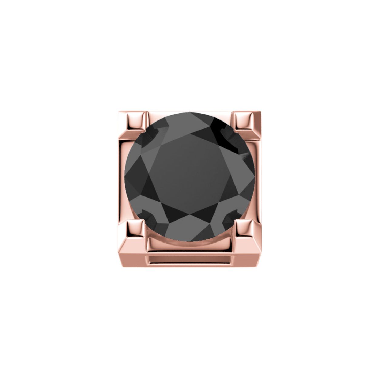 Dit is een bedel gemaakt van rosegoud. Het sieraad is van het merk DonnaOro en is gemaakt voor dames.  De bedel bevat een diamant. Deze is zwart van kleur.