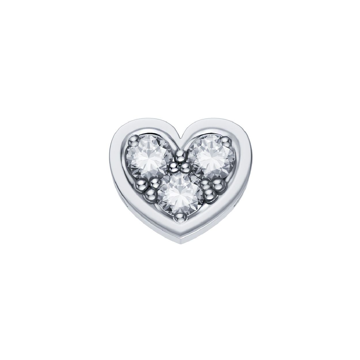 Dit is een bedel gemaakt van witgoud. Het sieraad is van het merk DonnaOro en is gemaakt voor dames.  De bedel bevat een diamant. Deze is wit van kleur.