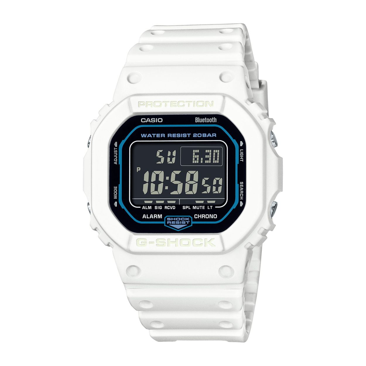 Dit is een horloge van het merk Casio uit de collectie G-SHOCK The Origin.

De eigenschappen/specificaties van dit horloge zijn als volgt:
- Bluetooth� Smart
- Smartphone time
- Super-Auto LED Light
- Schokbestendig
- Wereldtijden
- Stopwatchfunctie - 1/100 sec. - 24 uur
- Timer - 1/1 sec. - 24 uur
- 5 alarmen per dag
- Knopgeluiden aan/uit
- Phone Finder
- Weergave van de dag in verschillende talen
- Automatische kalender
- 12/24-uurs tijdweergave
- Mineraalglas
- Kunststof Kast
- Resinarmband
- Gesp
- Classificatie waterbestendigheid (20 bar)