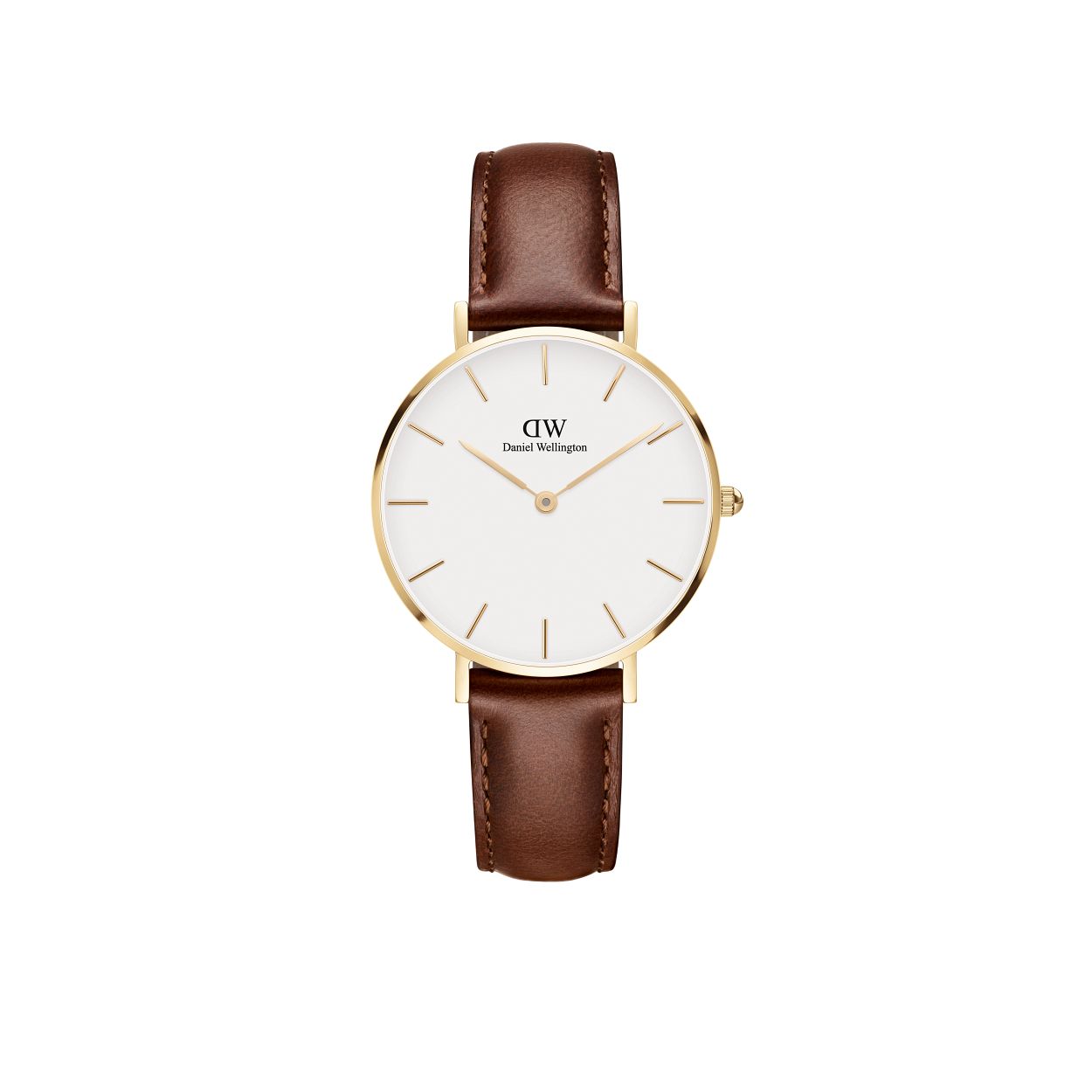 Dit is een prachtig polshorloge van het merk Daniel Wellington uit de collectie: 'PETITE'.

Verdere specificaties zijn:
Kastmaat: 32 mm
Kastkleur: goud
Wijzerplaatkleur: wit
Bandmaat: 14mm
Bandkleur: bruin
Bandmodel: standaardmodel
Bandmateriaal: echt leer