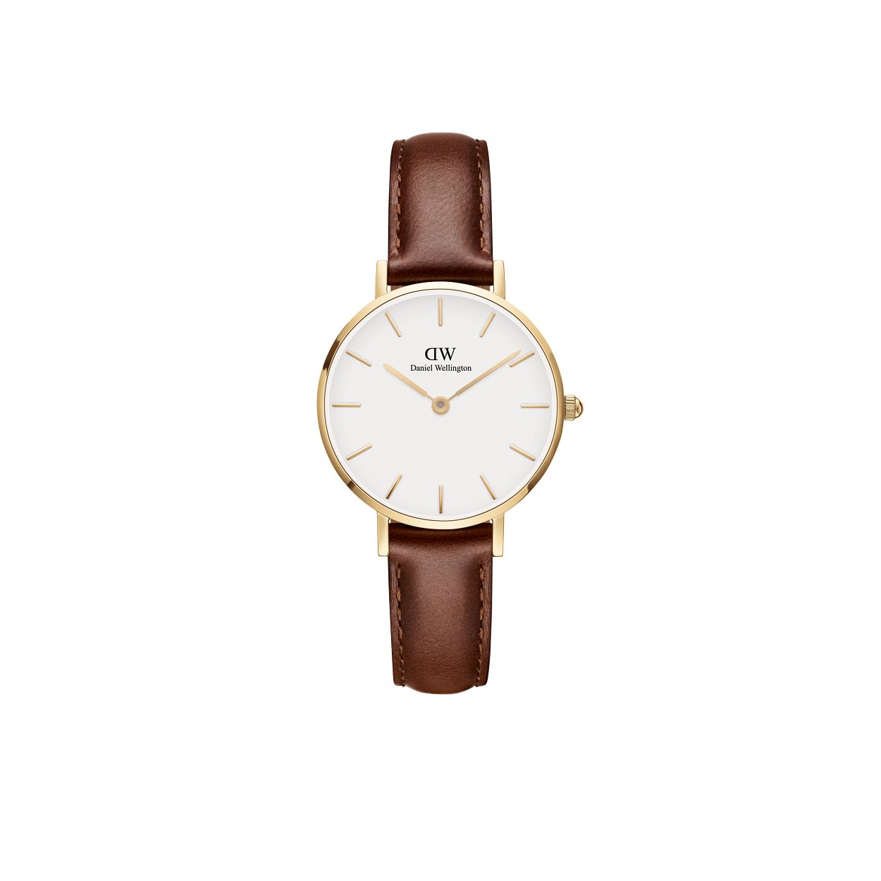 Dit is een prachtig polshorloge van het merk Daniel Wellington uit de collectie: 'PETITE'.

Verdere specificaties zijn:
Kastmaat: 28 mm
Kastkleur: goud
Wijzerplaatkleur: wit
Bandmaat: 12mm
Bandkleur: bruin
Bandmodel: standaardmodel
Bandmateriaal: echt leer