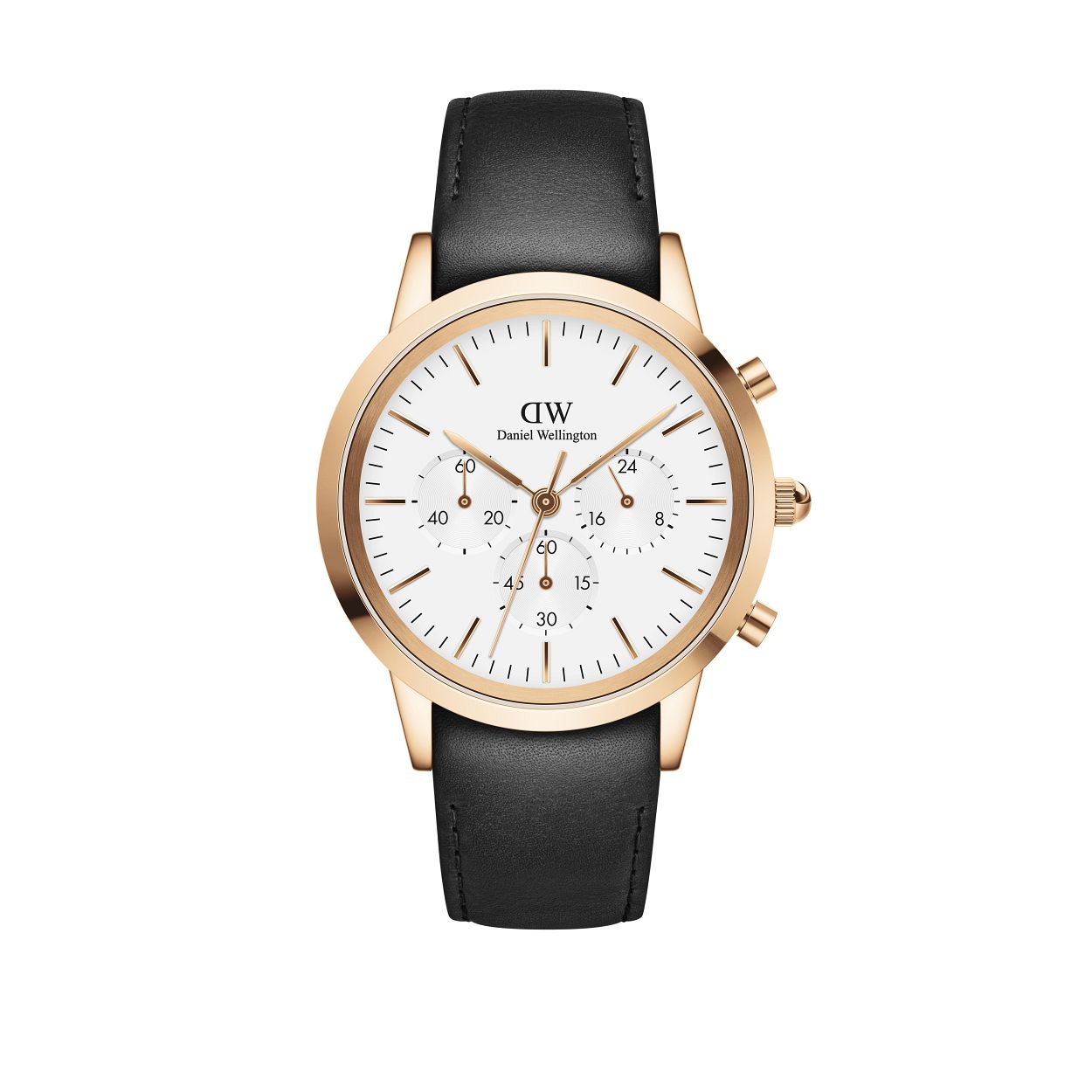 Daniel Wellington CHRONOGRAPHSHEFFIELD 

Kastmaat: 42MM
Bandmaat: 21MM
Kastkleur: Rosegoud
Bandkleur: Zwart
Wijzerplaatkleur: Wit