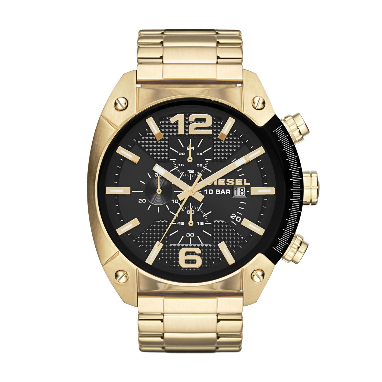 Dit Diesel horloge uit de OVERFLOW collectie heeft een edelstalen kast en een edelstalen band.