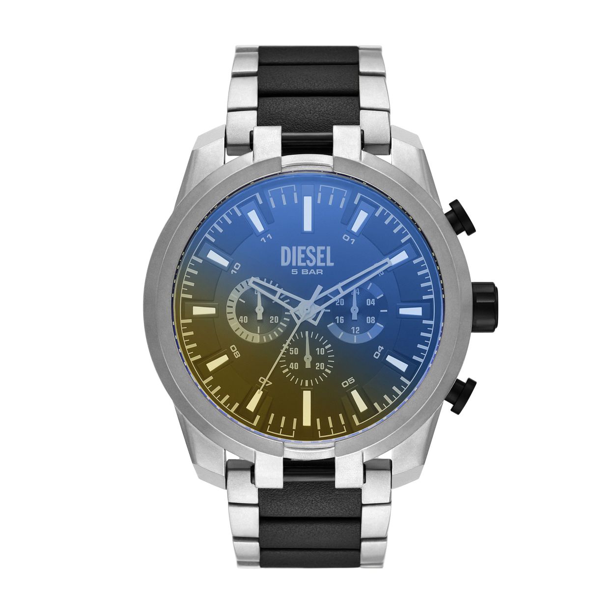 Dit herenhorloge is van het merk Diesel. Het is een horloge gemaakt van edelstaal. De diameter van de kast is51 mm.
De verdere specificaties van het horloge zijn als volgt:
Kastvorm: Rond
Kastkleur: Zilver
 Wijzerplaatkleur: Zwart
Bandmateriaal: Edelstaal
Bandkleur: Zilver
Bandbreedte: 26
Anti allergisch: Nee
