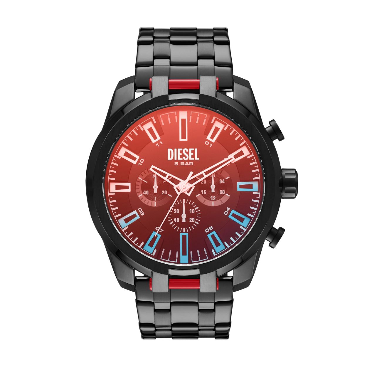 Dit herenhorloge is van het merk Diesel. Het is een horloge gemaakt van edelstaal. De diameter van de kast is51 mm.
De verdere specificaties van het horloge zijn als volgt:
Kastvorm: Rond
Kastkleur: Zwart
 Wijzerplaatkleur: Zwart
Bandmateriaal: Edelstaal
Bandkleur: Zwart
Bandbreedte: 26
Anti allergisch: Nee