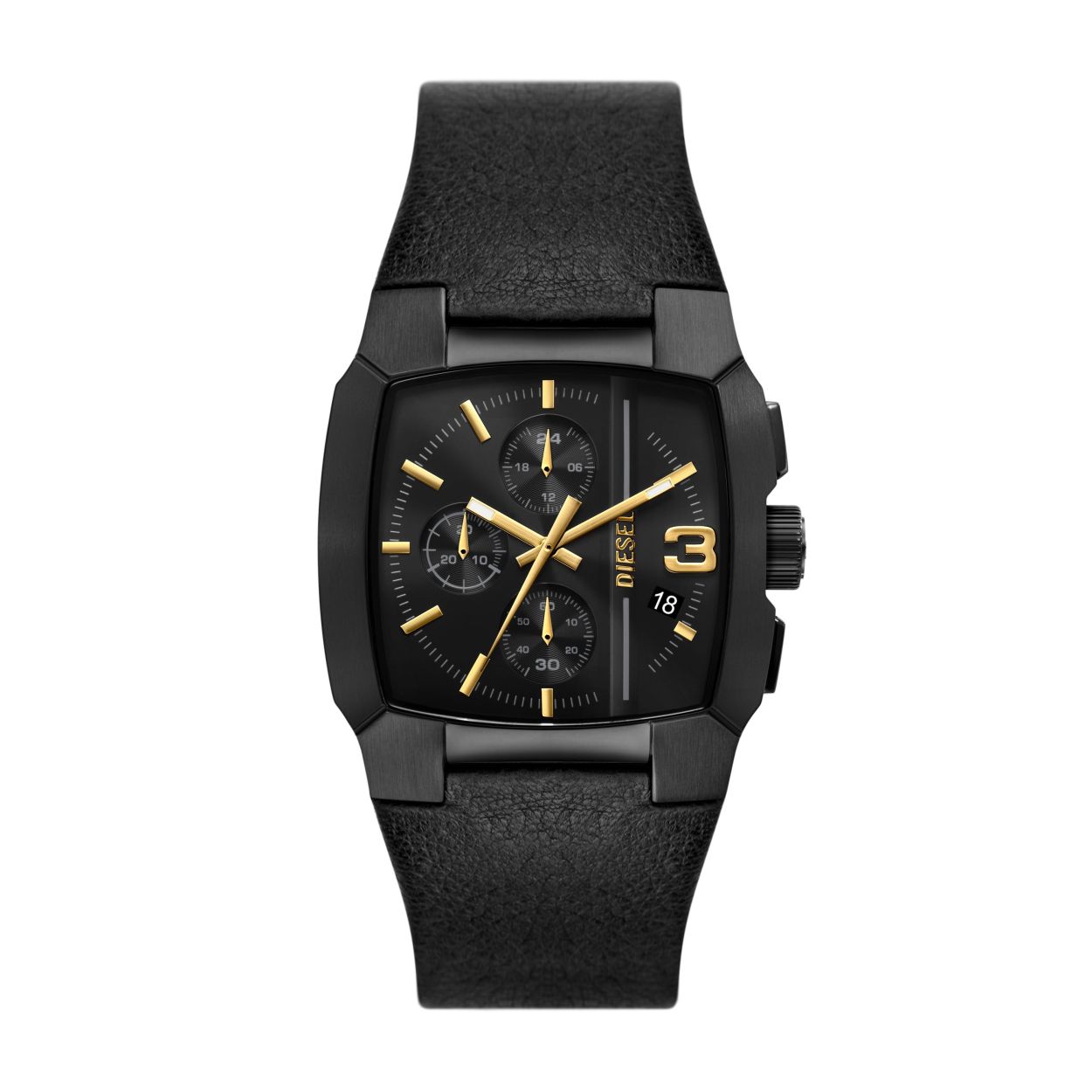 Interesse in dit DIESEL CLIFFHANGER DZ4645 horloge? Dit mooie horloge van Diesel de DZ4645 is een horloge met een Quartz uurwerk. Het horloge heeft een diameter van 40 mm, en is 10 mm dik. De weergave van de tijd is Analoog. Verder is het horloge voorzien van een Mineraal horlogeglas. Het horloge is 5 bar (douchen) waterdicht, en heeft een band van Leder in de kleur Zwart. 