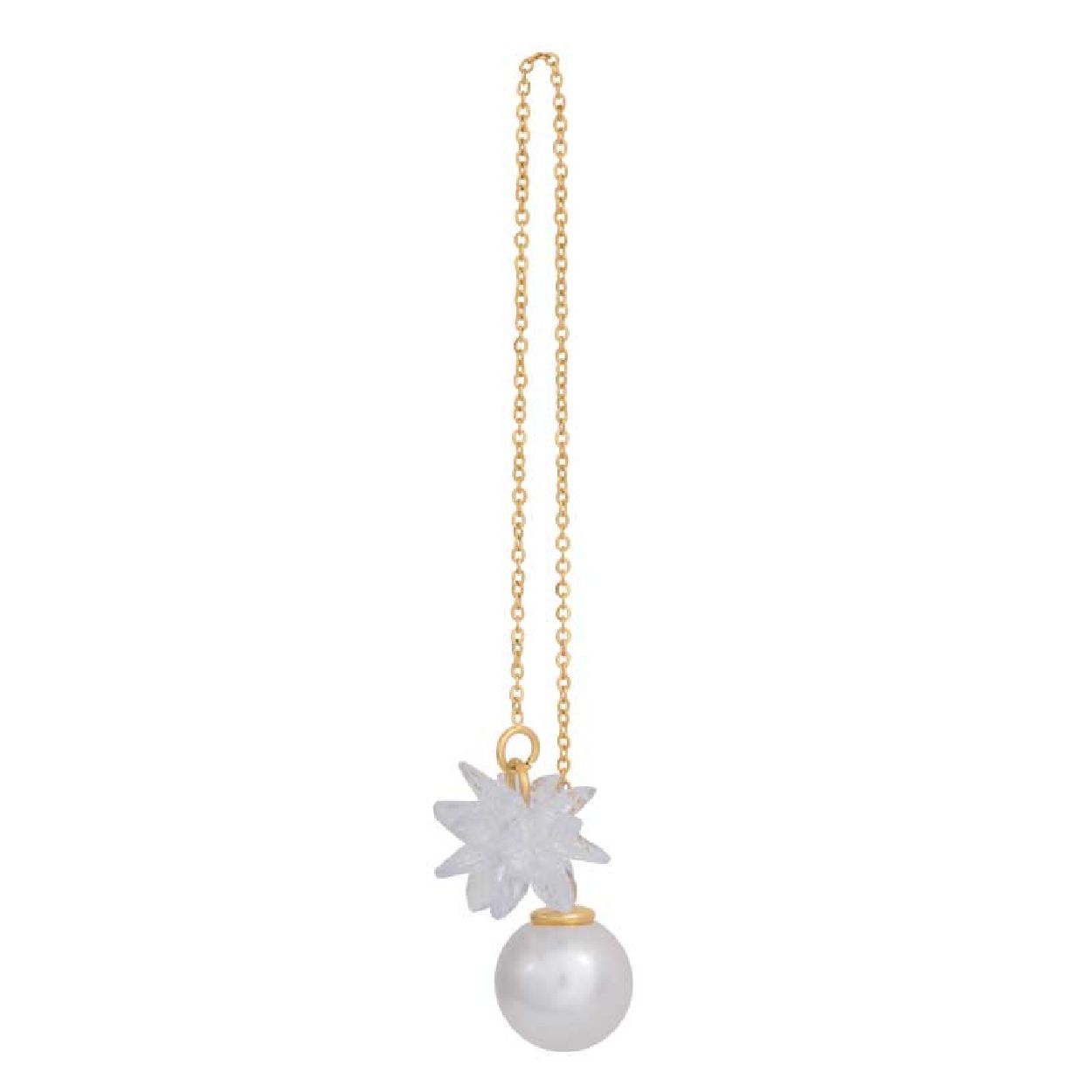De iXXXi oorbellen Frost zijn gemaakt van stainless steel en zijn voorzien van een goudkleurige plating. De ear studs bestaan uit een ketting met een fijne schakel en aan het uiteinde bevinden zich aan beide oorbellen aan de ene kant een transparante sneeuwvlok en aan de andere kant een witkleurige parel die tevens als sluiting fungeert. De oorbellen Frost kun je door het gaatje van je oor steken en zelf bepalen op welke lengte je ze wilt dragen door middel van de oorbel door het gaatje te trekken. De iXXXi oorbellen Frost zijn een echte toevoeging voor jouw ear party! Met welke iXXXi items combineer jij onze goudkleurige Frost ear studs? De iXXXi oorbellen Frost zijn ook te verkrijgen in de kleuren rosé goud en zilver.