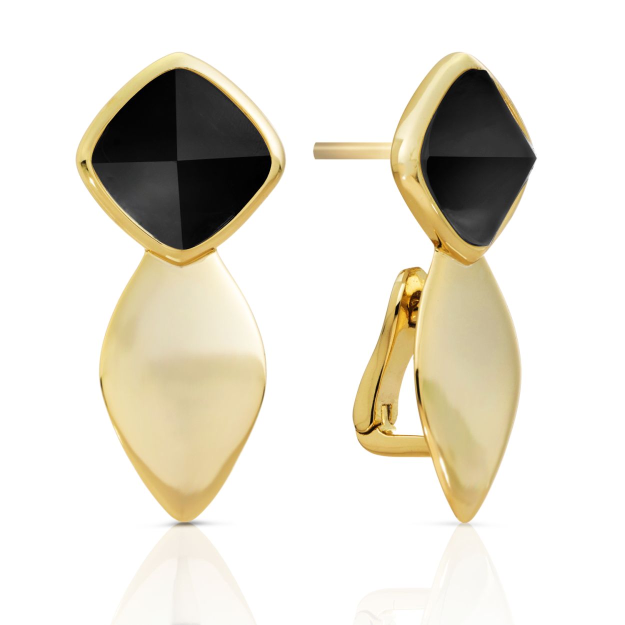 Oorbellen - Goud - Onyx