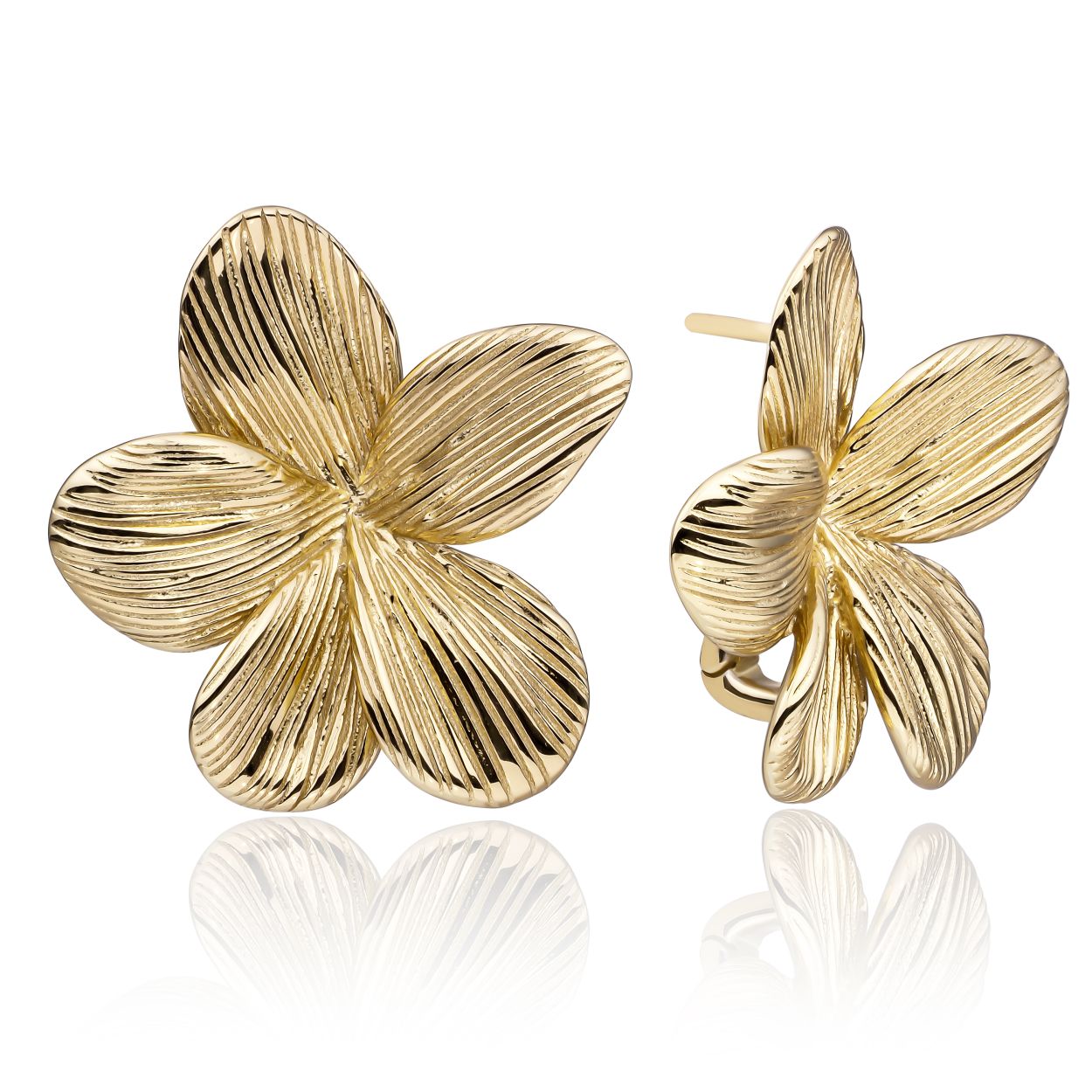 Oorbellen | Flora Push Back Oorbellen Goud