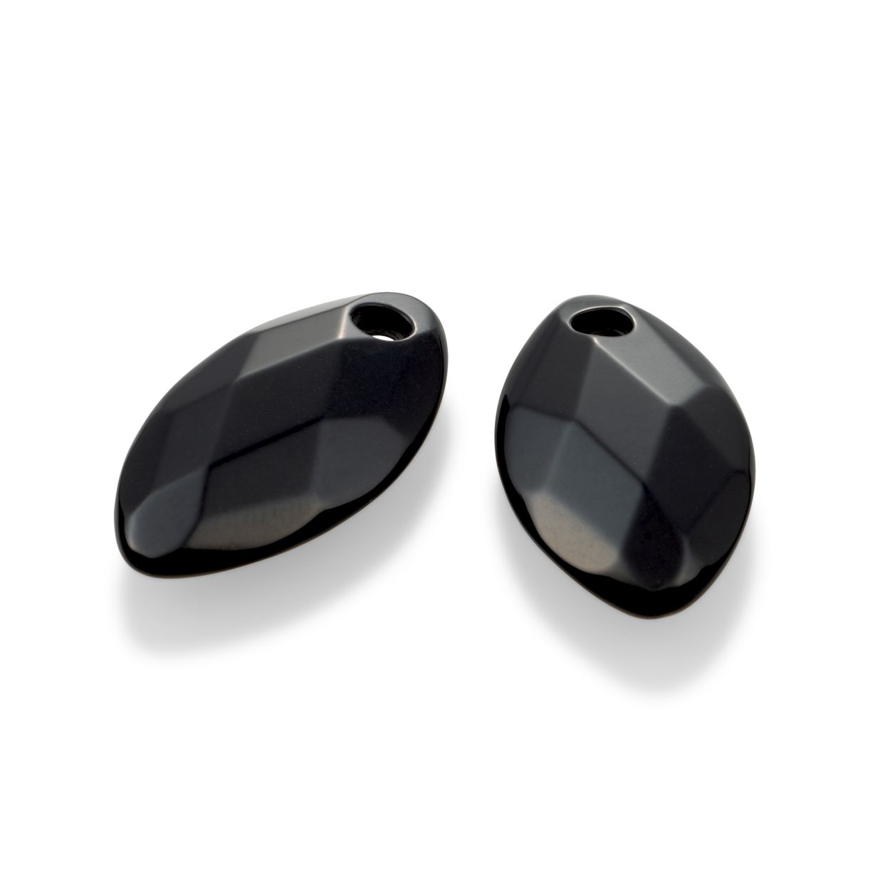 Oorsteentjes - Facet Blad Onyx - small