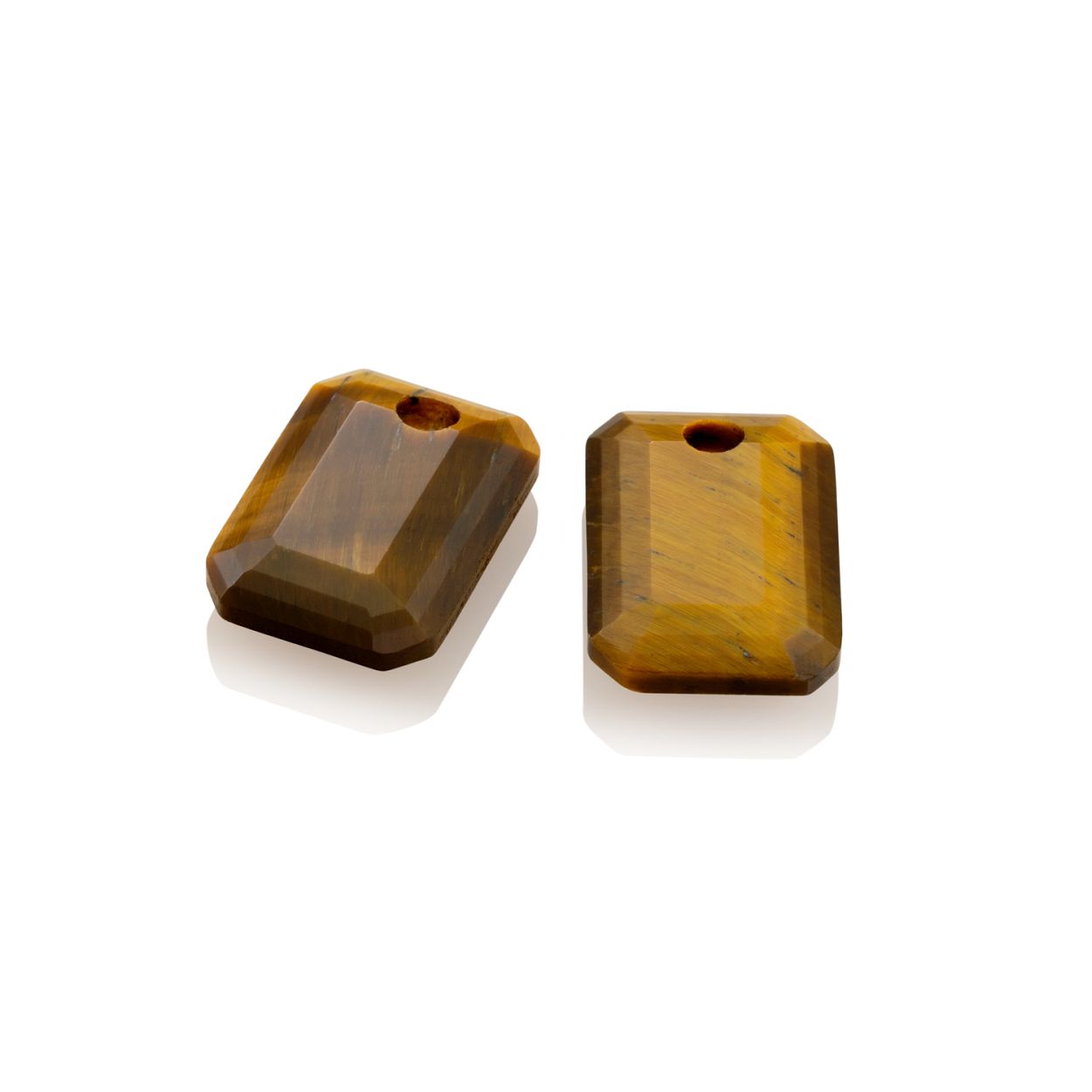 Oorbel Edelstenen - Tiger Eye Emerald Cut