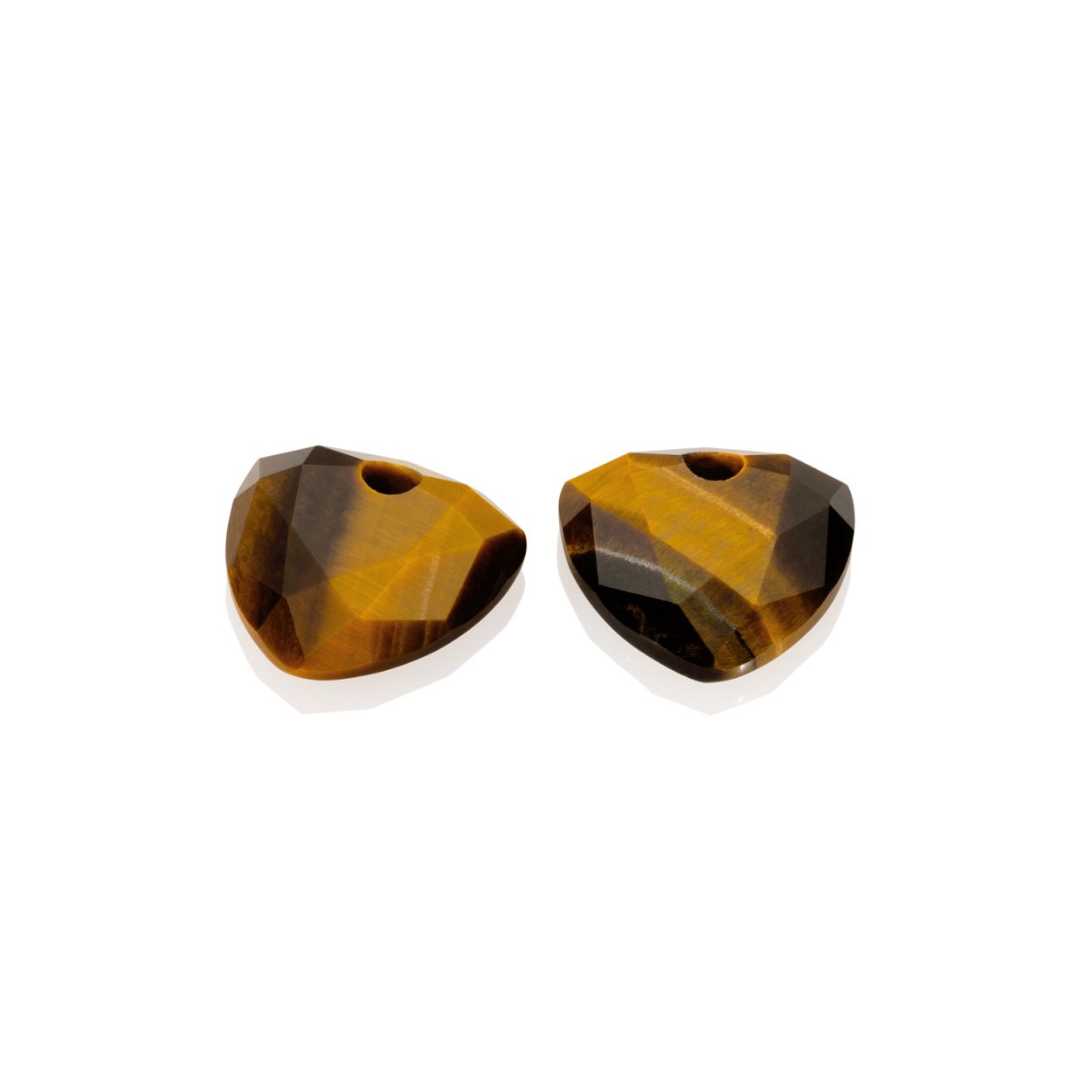 Oorbel Edelstenen - Tiger Eye Trillion Cut