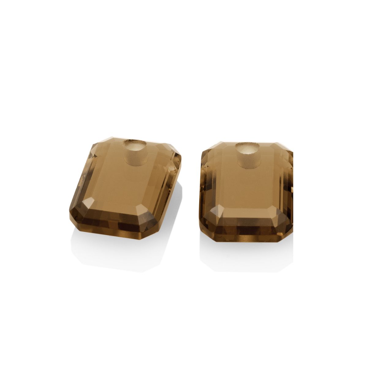 Oorbel Edelstenen - Smoky Quartz Emerald Cut
